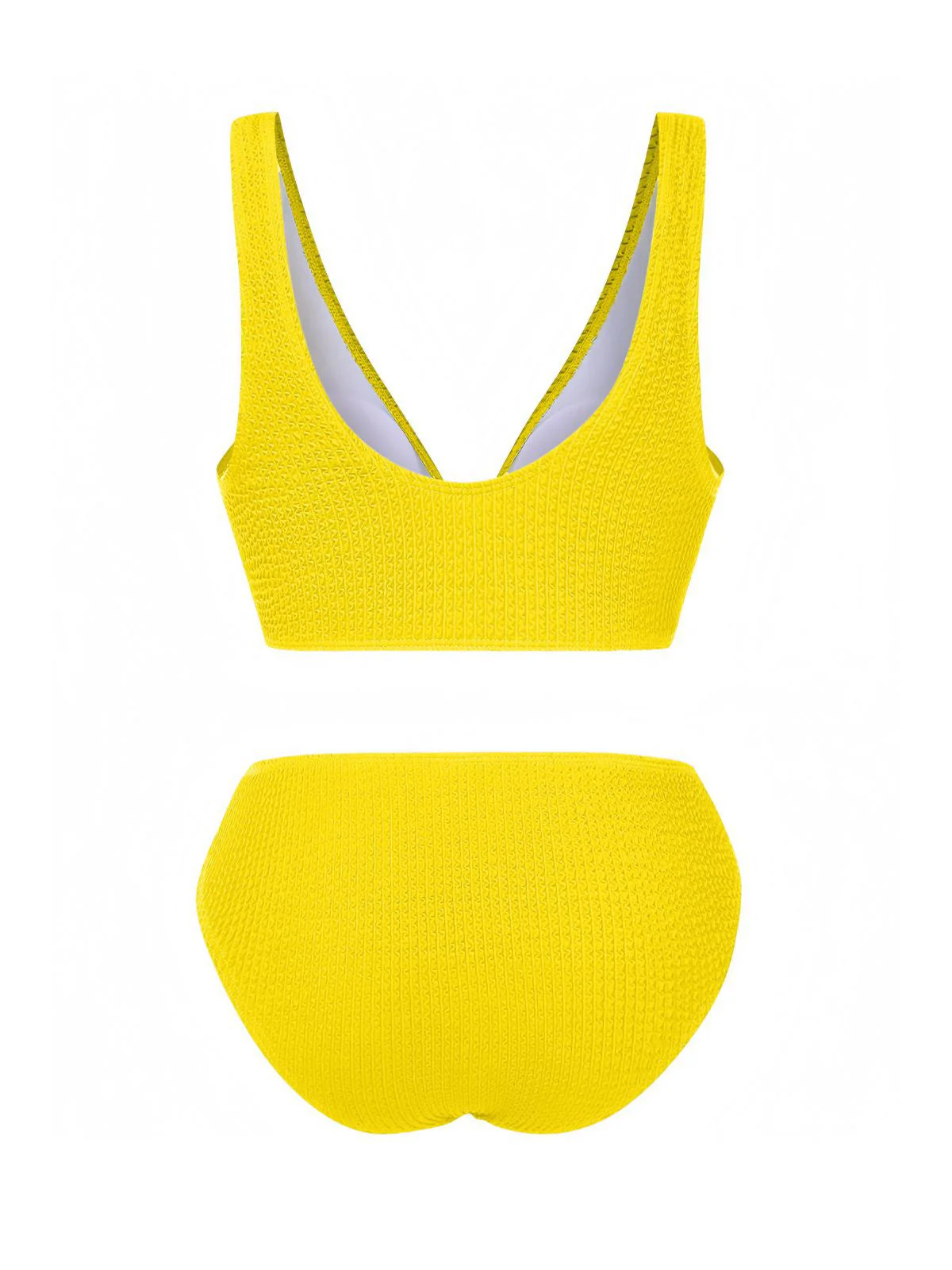 Maillot de bain en tissu texturé à nœud papillon uni des années 1940 - Image 2