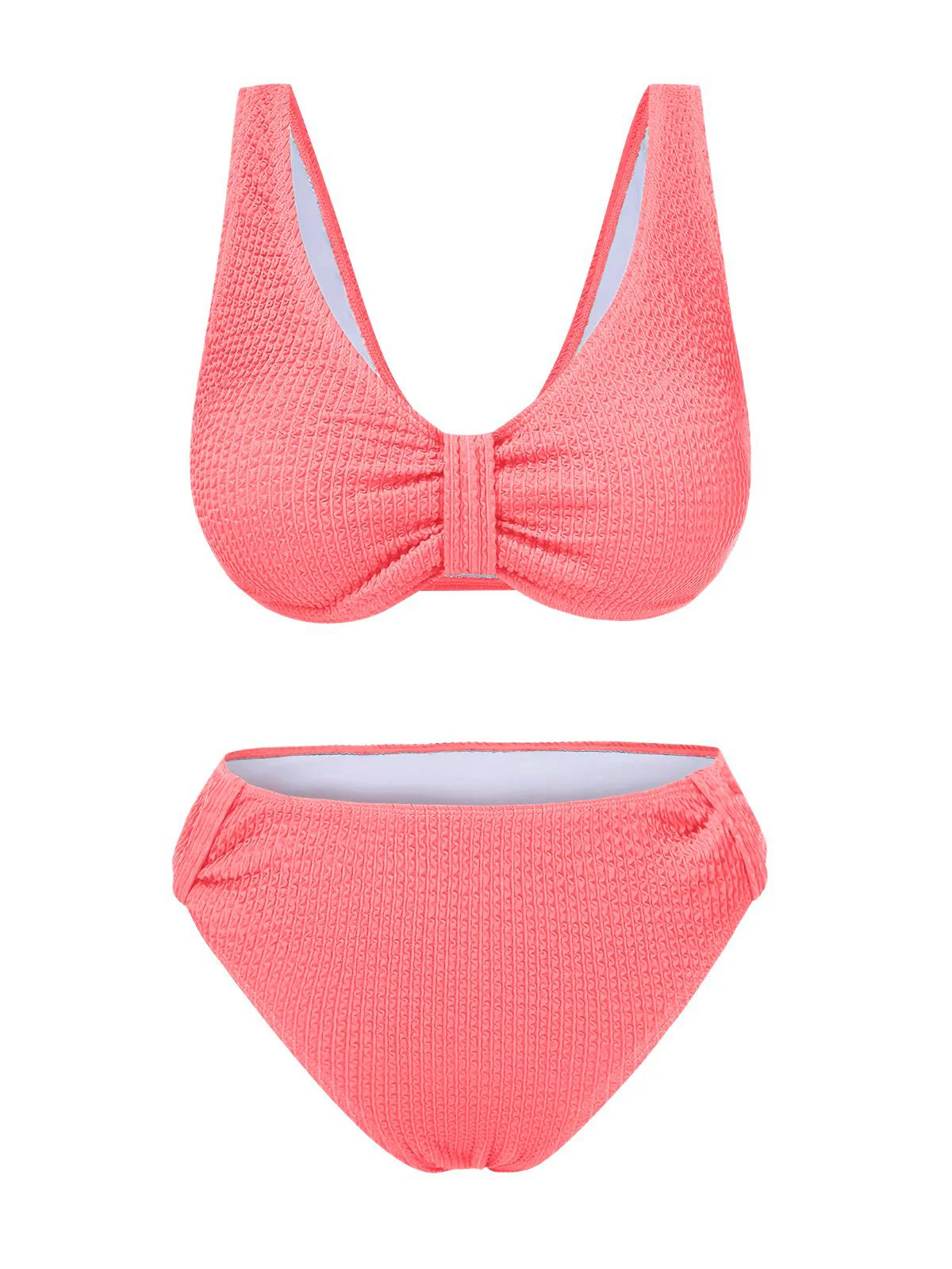 Maillot de bain en tissu texturé à nœud papillon uni des années 1940 - Image 3