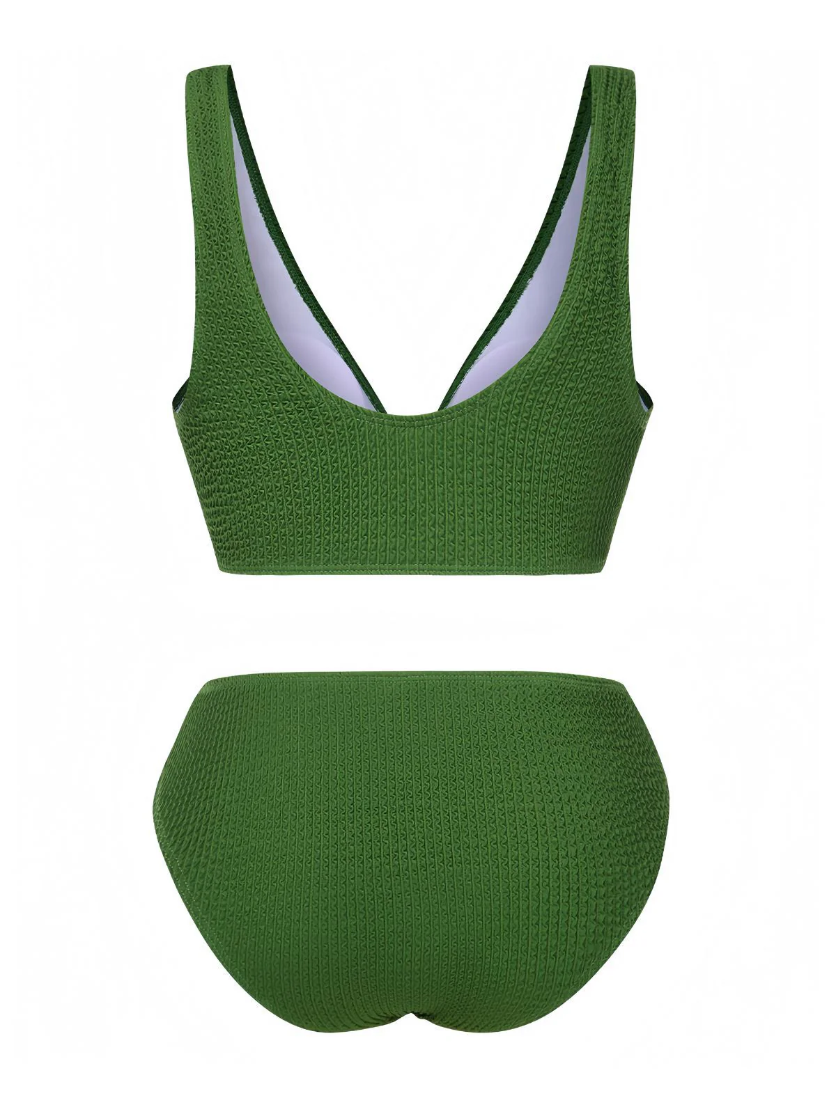 Maillot de bain en tissu texturé à nœud papillon uni des années 1940 - Image 6