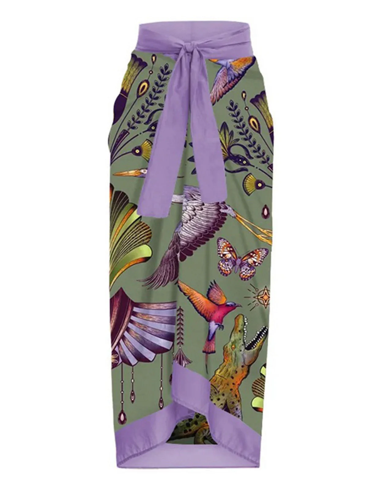 Maillot de bain et cache maillot à lacets motif d'animaux style tribal années 1950 - Image 3