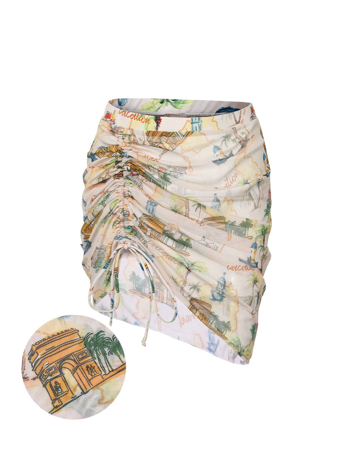 Maillot de bain et cache-maillot vocation rétro motif jaune des années 1970 - Image 6