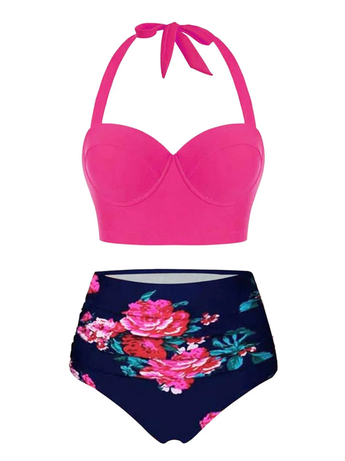 Maillot de Bain Floral à Col Licou - Image 2