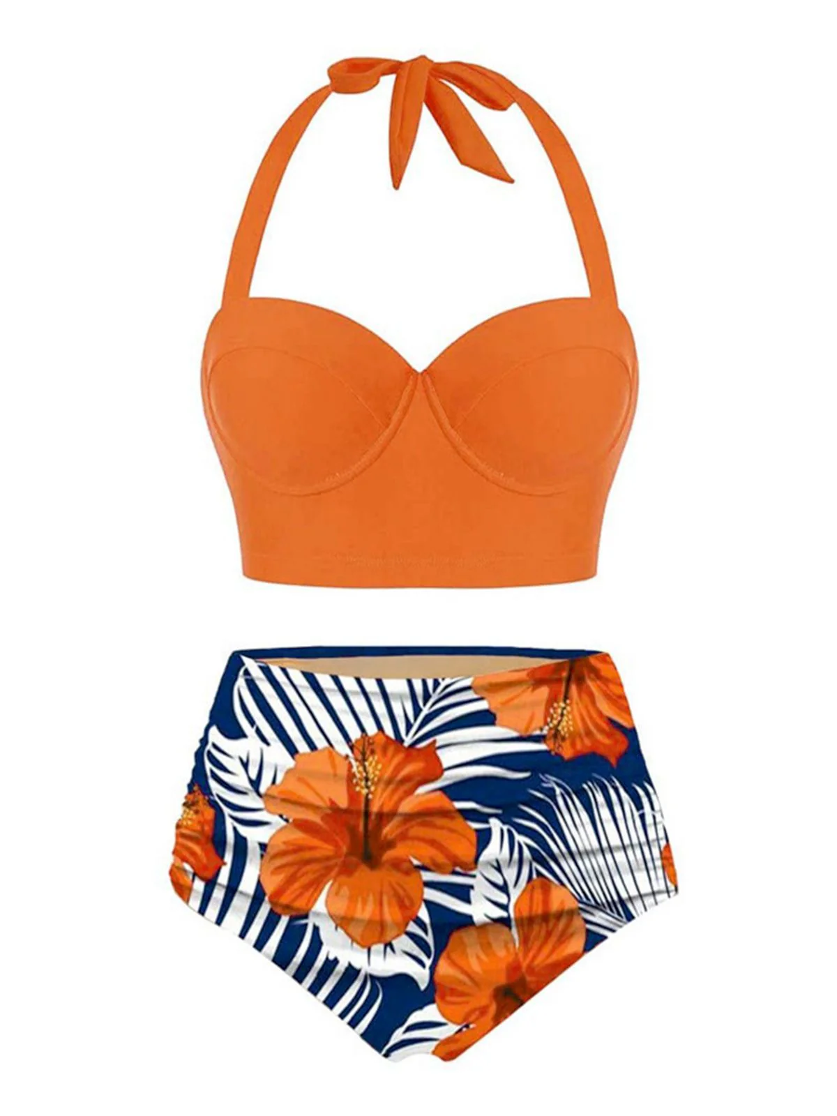 Maillot de Bain Floral à Col Licou - Image 2