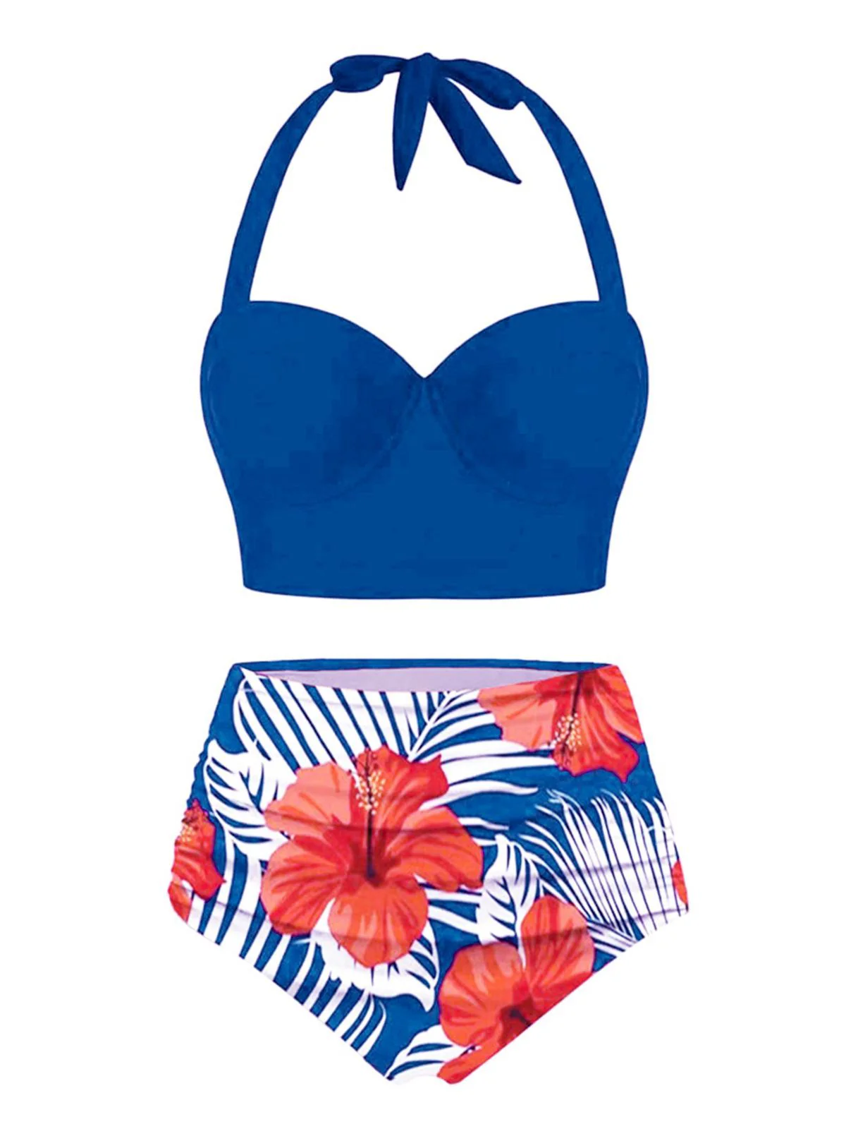 Maillot de Bain Floral à Col Licou - Image 3