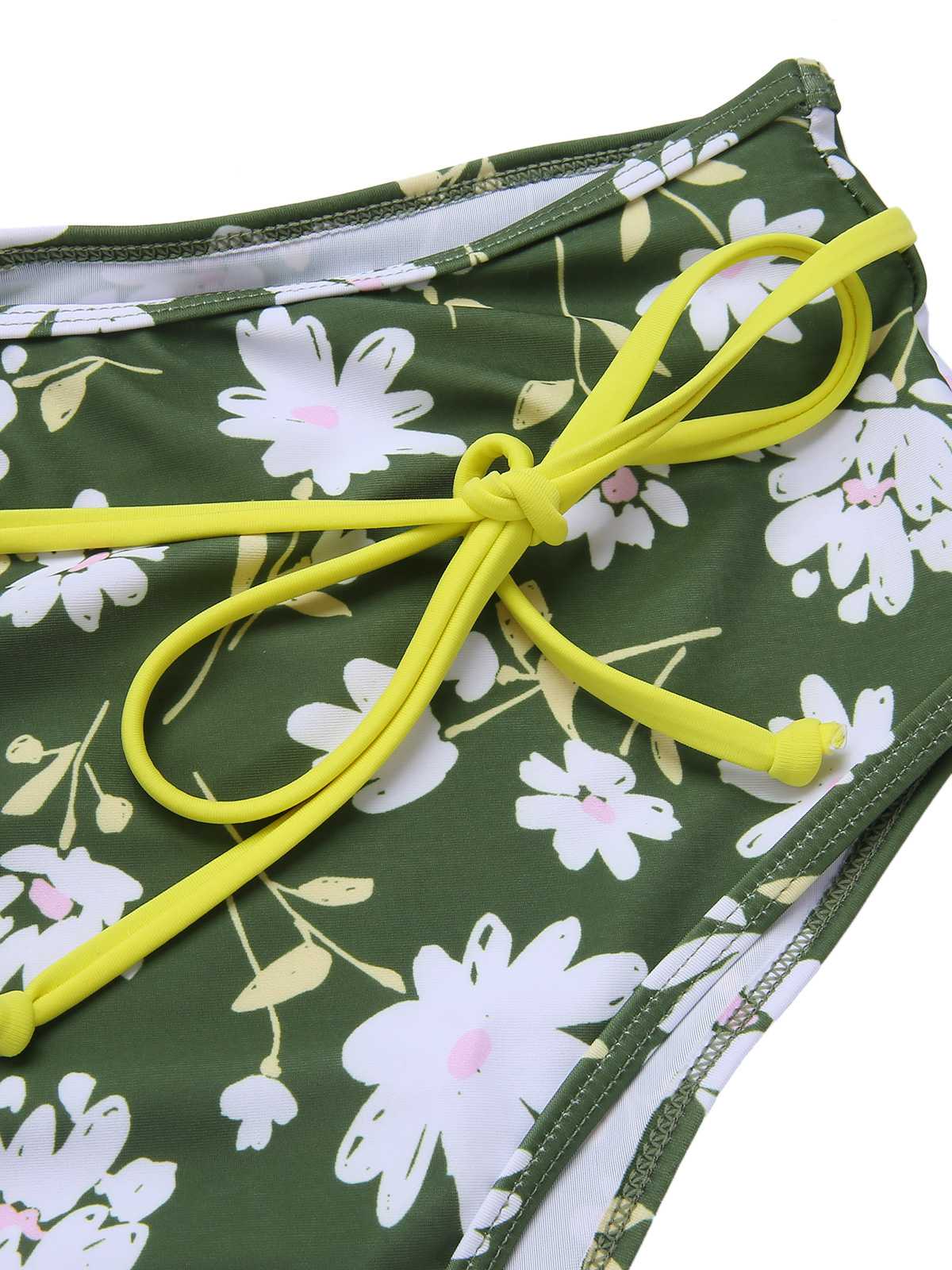 Maillot de bain floral vert foncé des années 1940 avec nœud dos nu - Image 6
