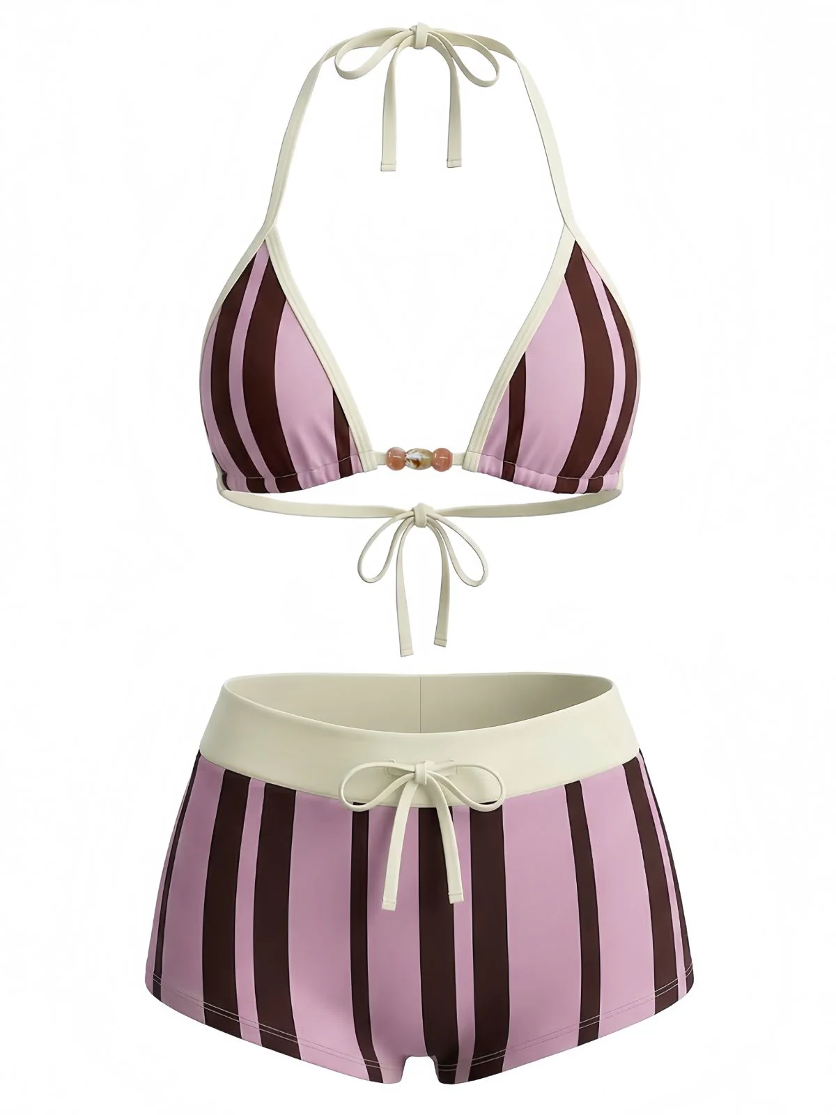 Maillot de Bain Halter Rayures Arc-En-Ciel Années 1950 - Image 3