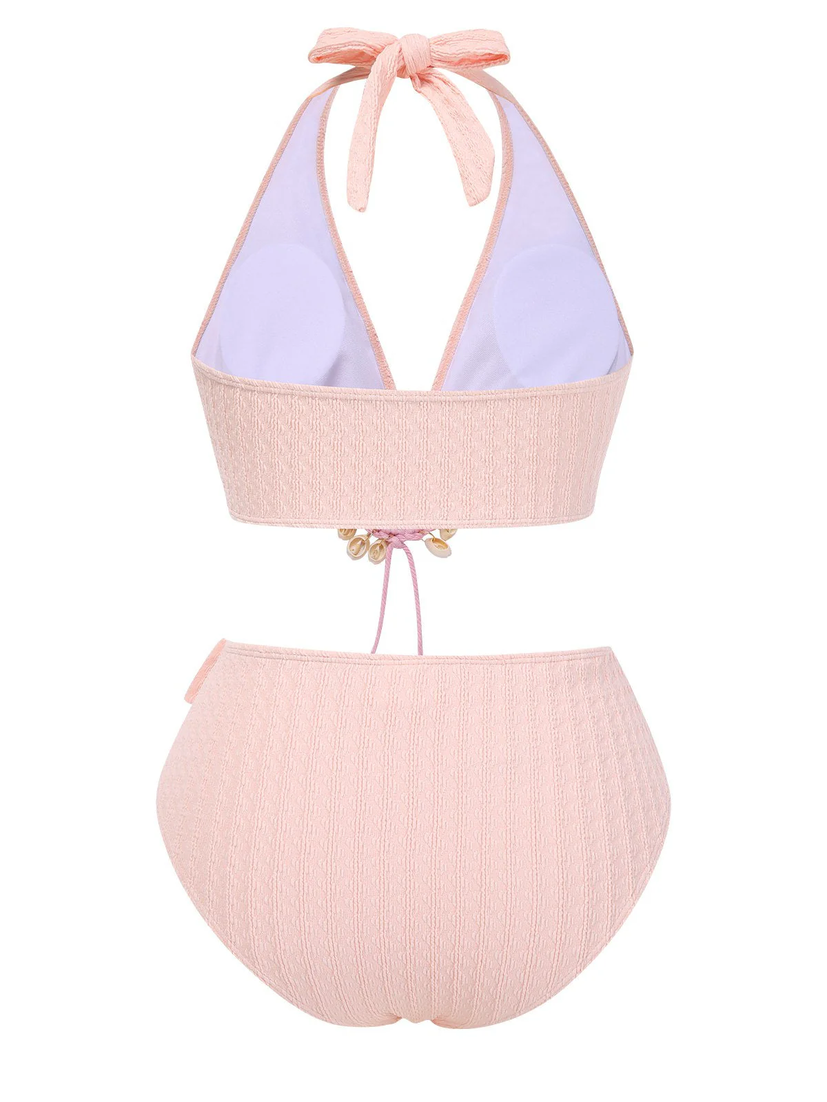 Maillot de bain licou texturé à col V profond des années 1950 - Image 3