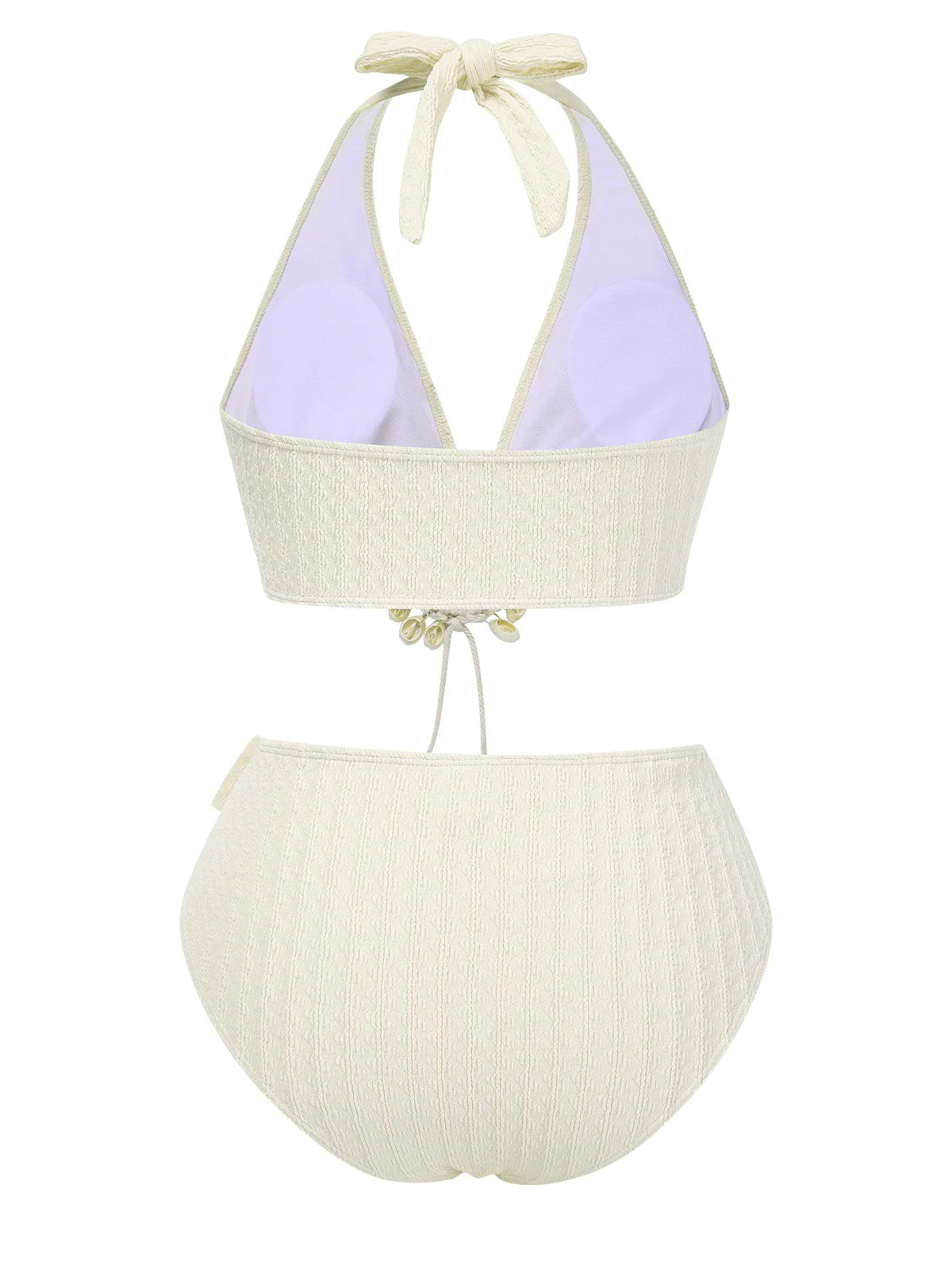 Maillot de bain licou texturé à col V profond des années 1950 - Image 7