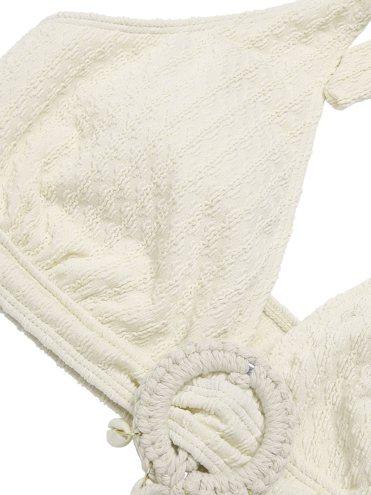 Maillot de bain licou texturé à col V profond des années 1950 - Image 8