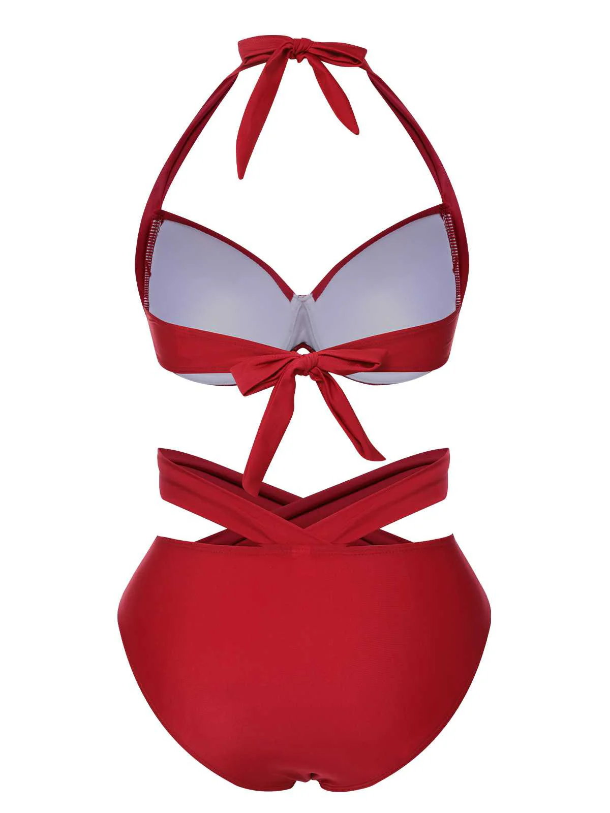 Maillot de bain licou uni à lacets des années 1960 - Image 4