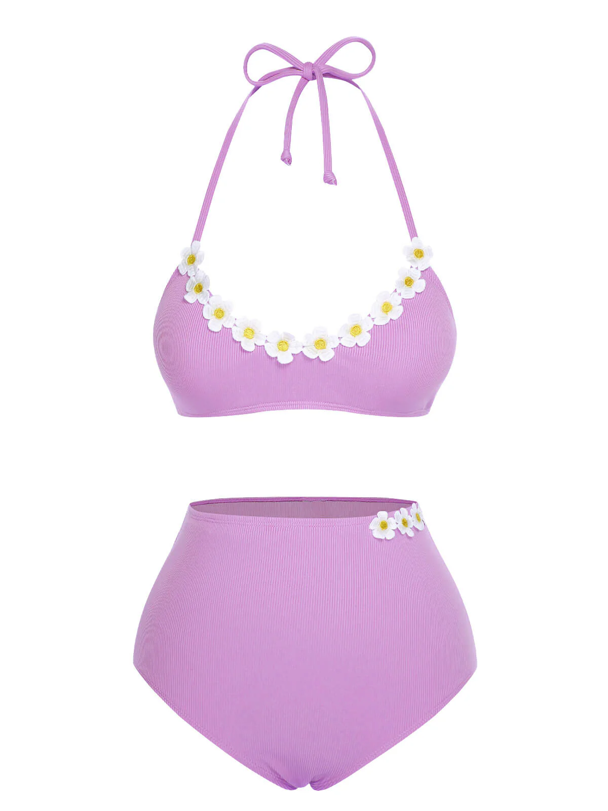 Maillot de bain marguerite en tricot vert clair des années 1960 - Image 2