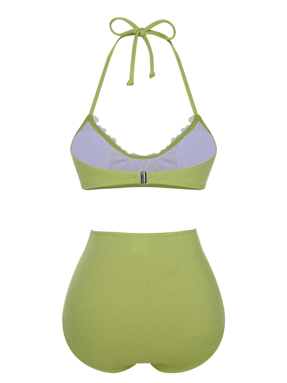 Maillot de bain marguerite en tricot vert clair des années 1960 - Image 6