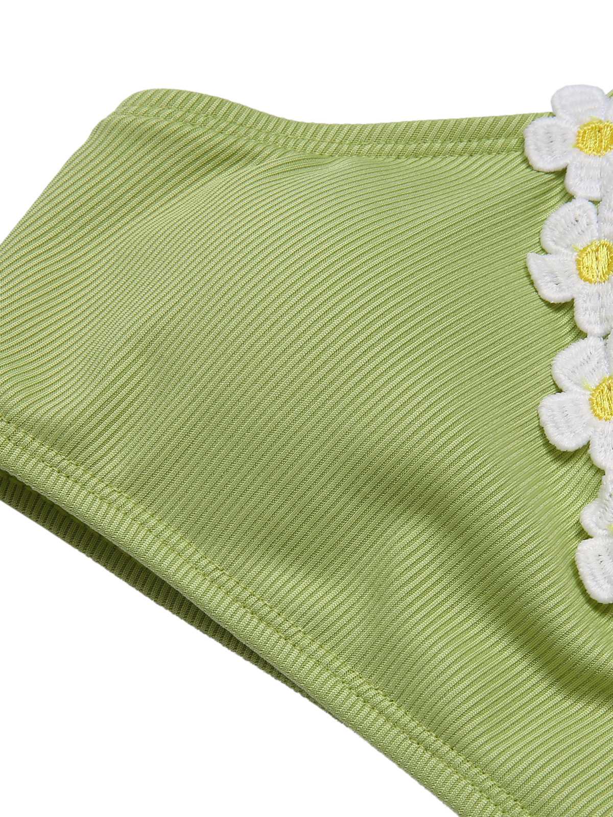 Maillot de bain marguerite en tricot vert clair des années 1960 - Image 7