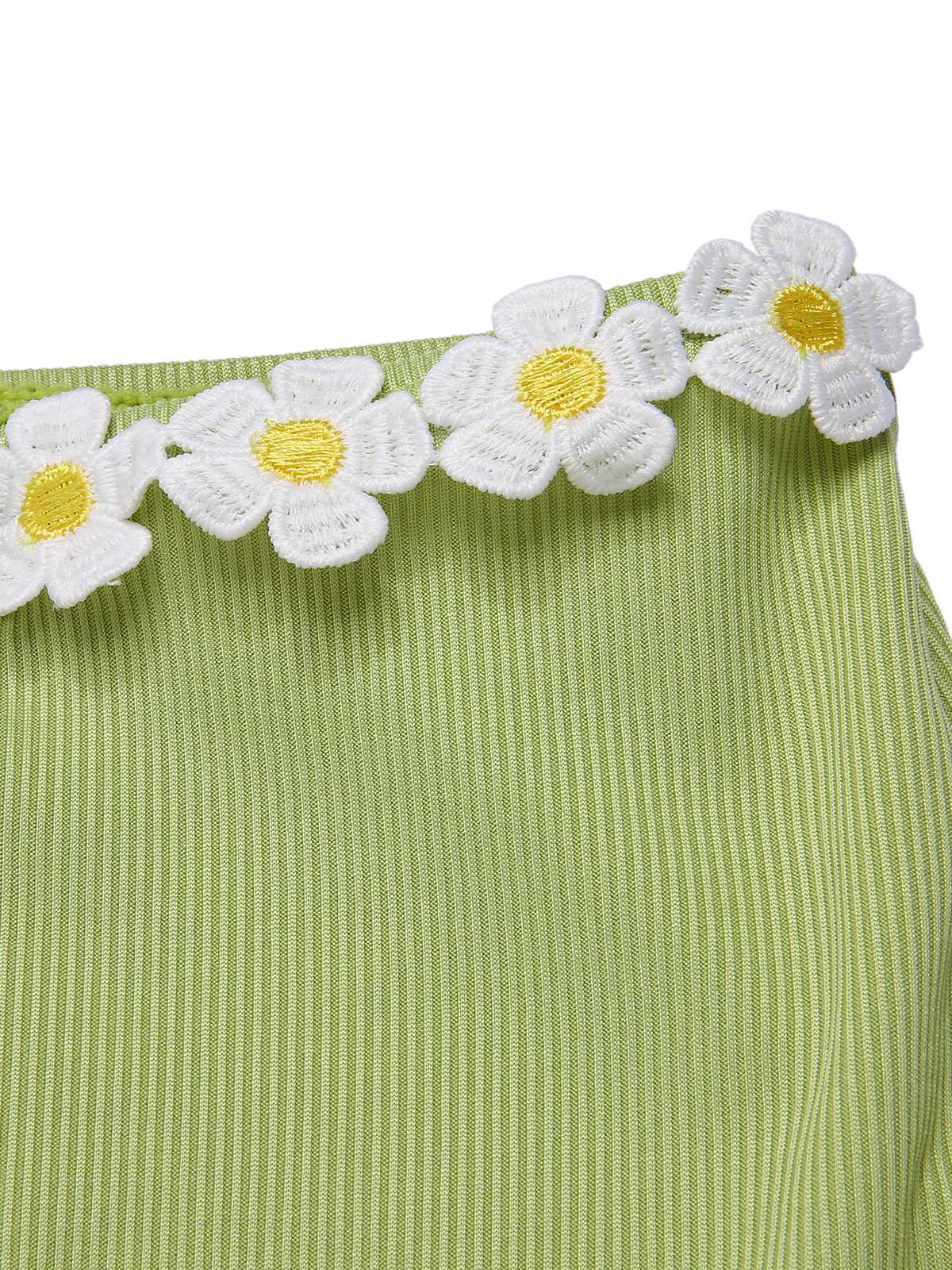 Maillot de bain marguerite en tricot vert clair des années 1960 - Image 8
