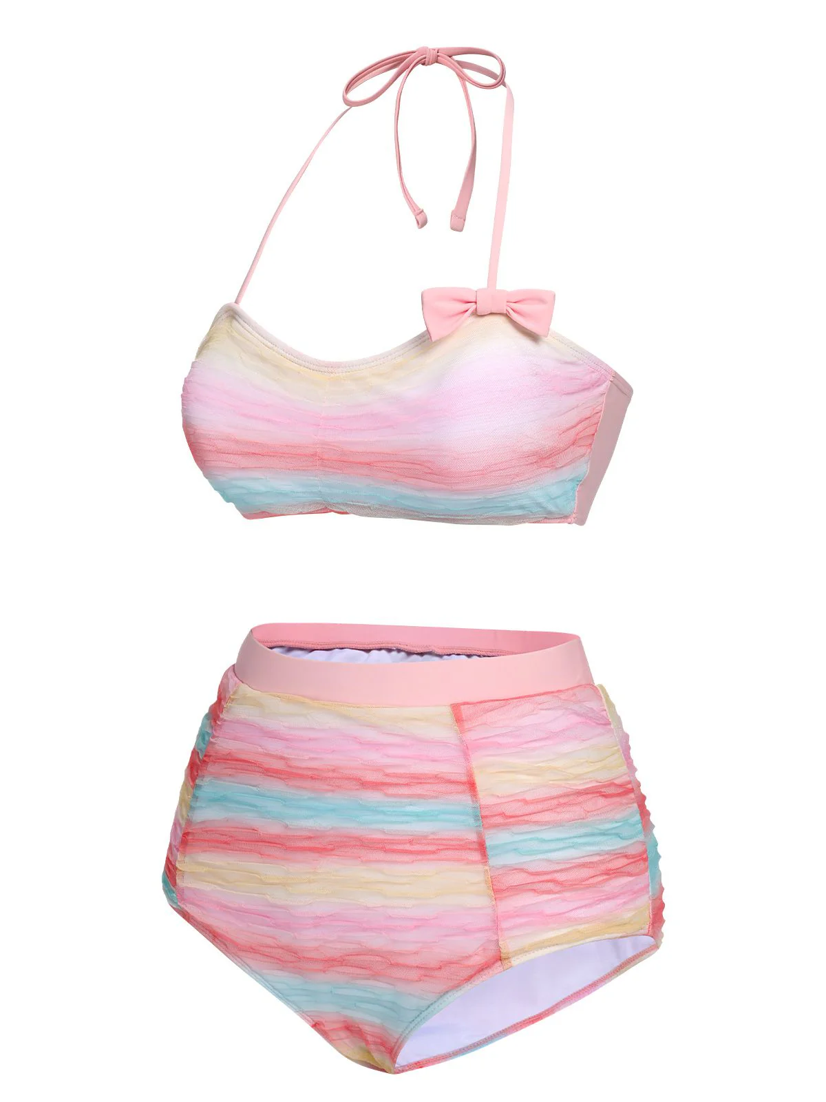 Maillot de bain multicolore en maille arc-en-ciel des années 1960 - Image 3