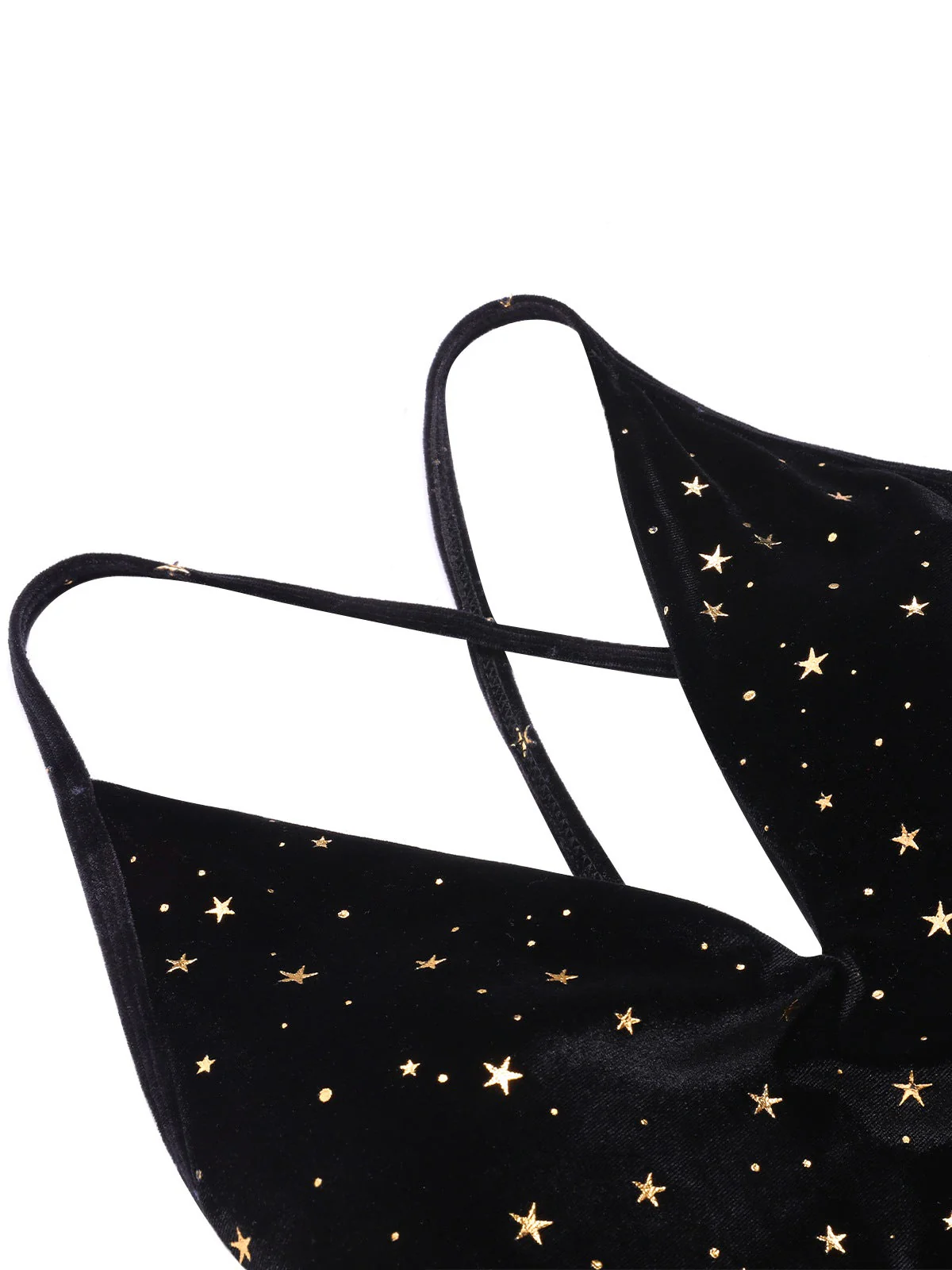 Maillot de bain noir à bretelles croisées dans le dos en velours des années 1960 - Image 5
