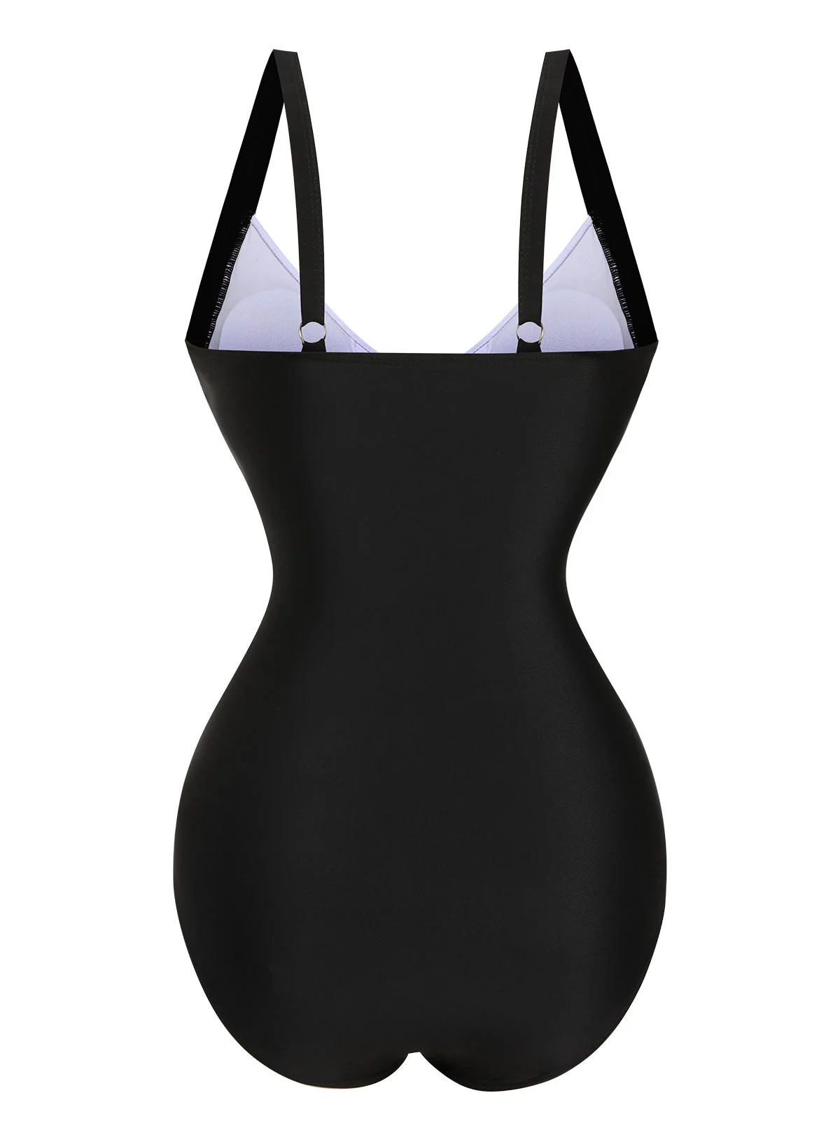 Maillot de bain noir à bretelles larges et fleurs des années 1930 - Image 3