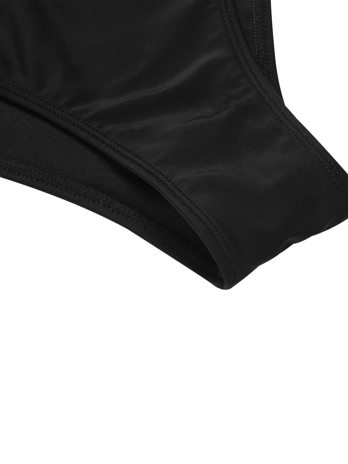 Maillot de bain noir à bretelles unies à volants des années 1950 - Image 5