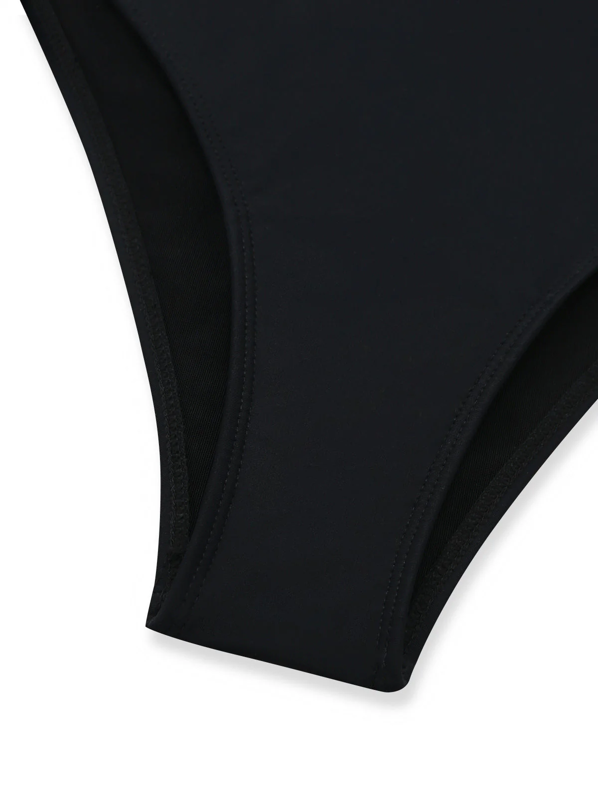 Maillot de bain noir décolleté en V profond effet ventre plat années 1950 - Image 9
