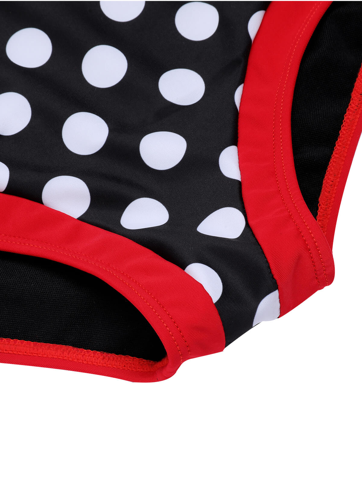 Maillot de bain noir et rouge dos nu à pois des années 1950 - Image 7