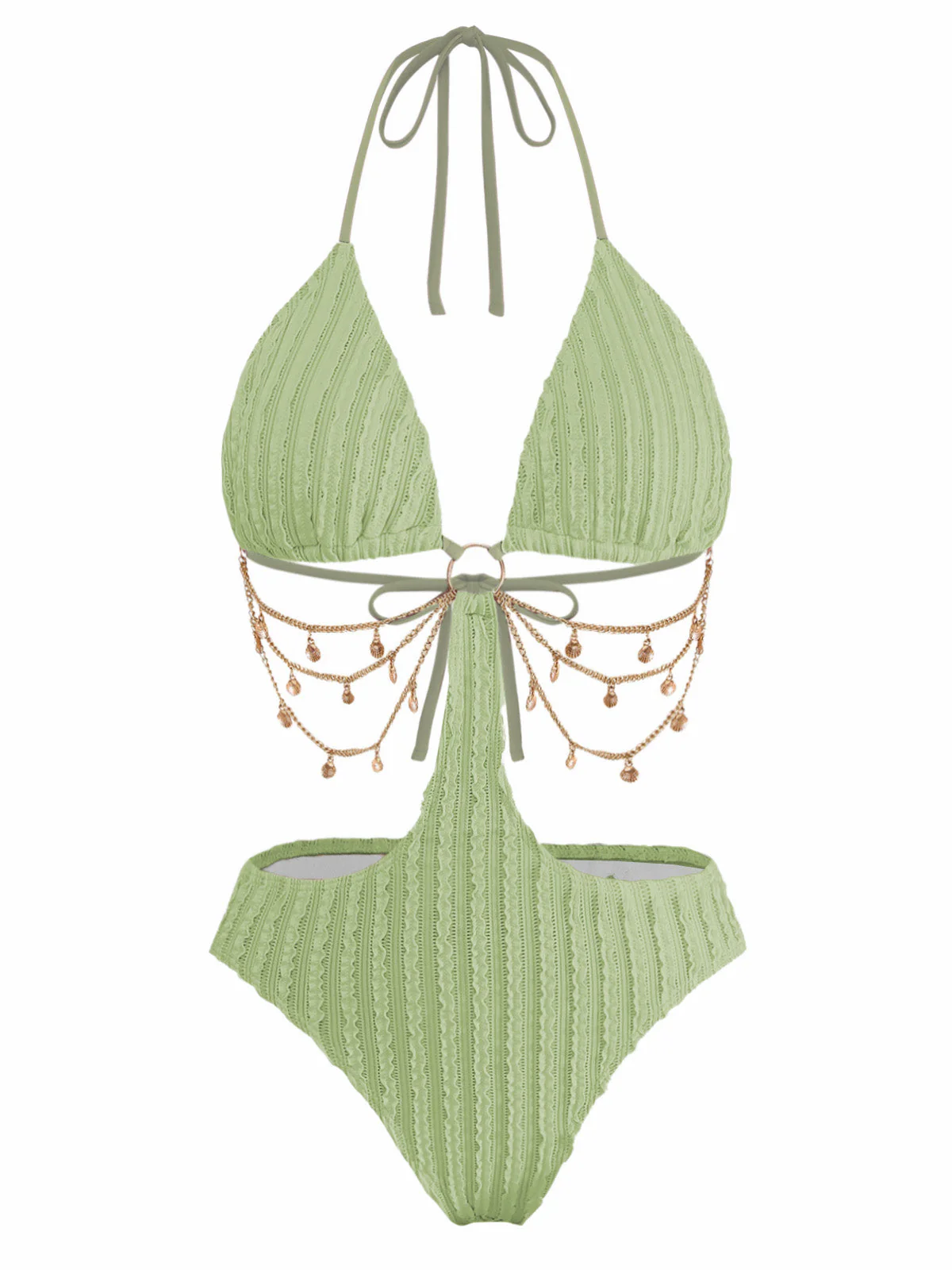 Maillot de Bain Noir Métal Chaîne Découpé Années 1930 - Image 10