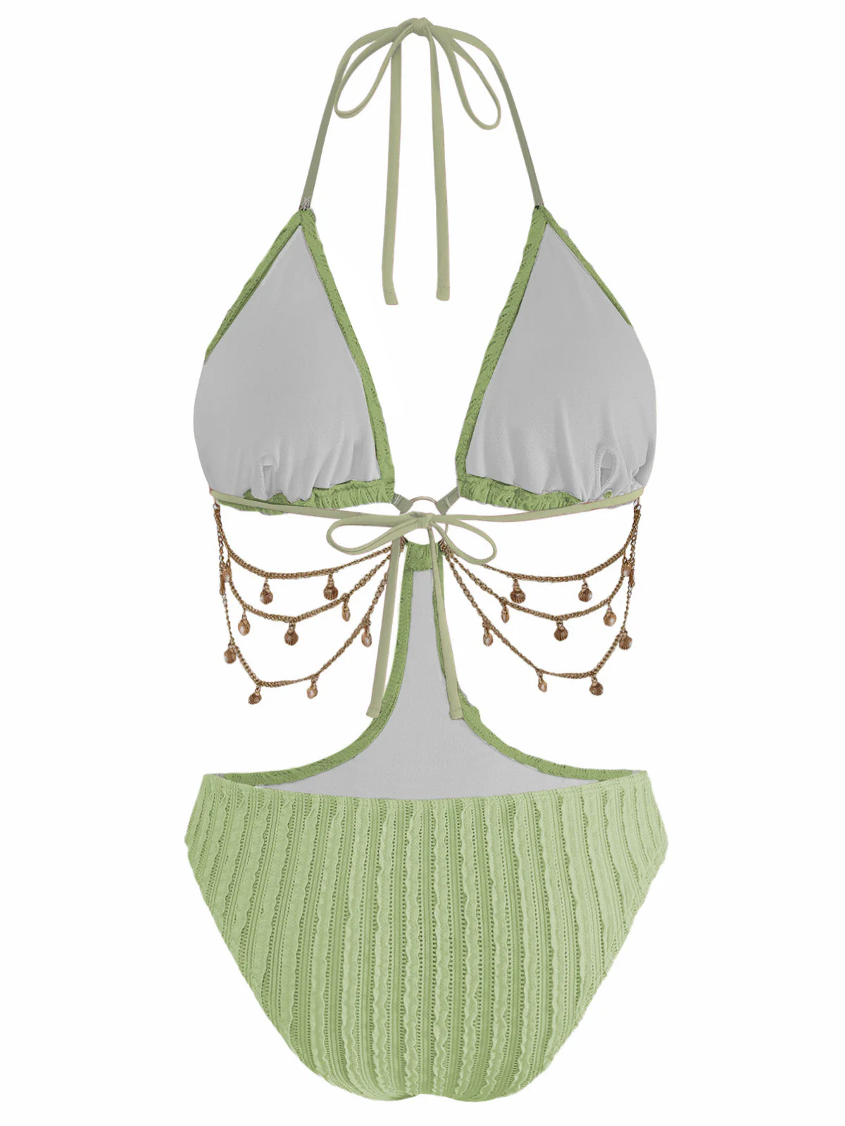 Maillot de Bain Noir Métal Chaîne Découpé Années 1930 - Image 11