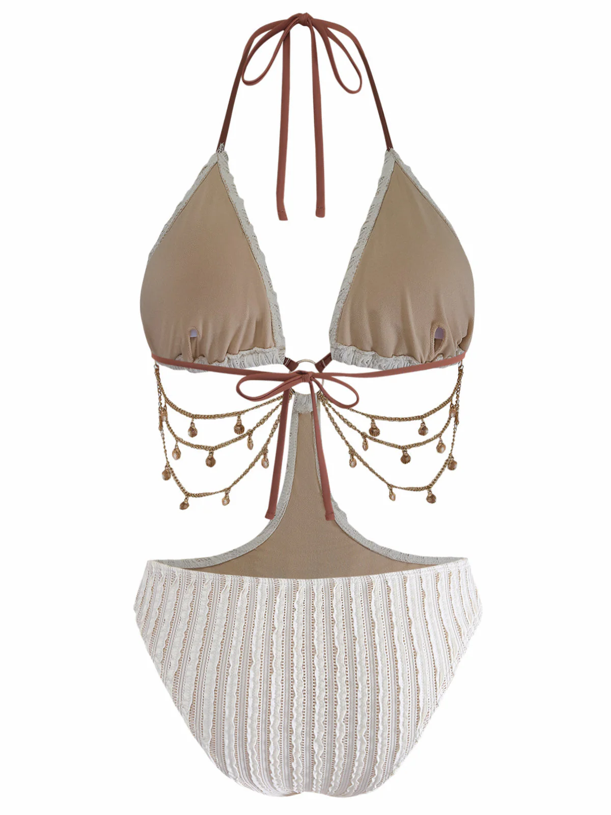 Maillot de Bain Noir Métal Chaîne Découpé Années 1930 - Image 6