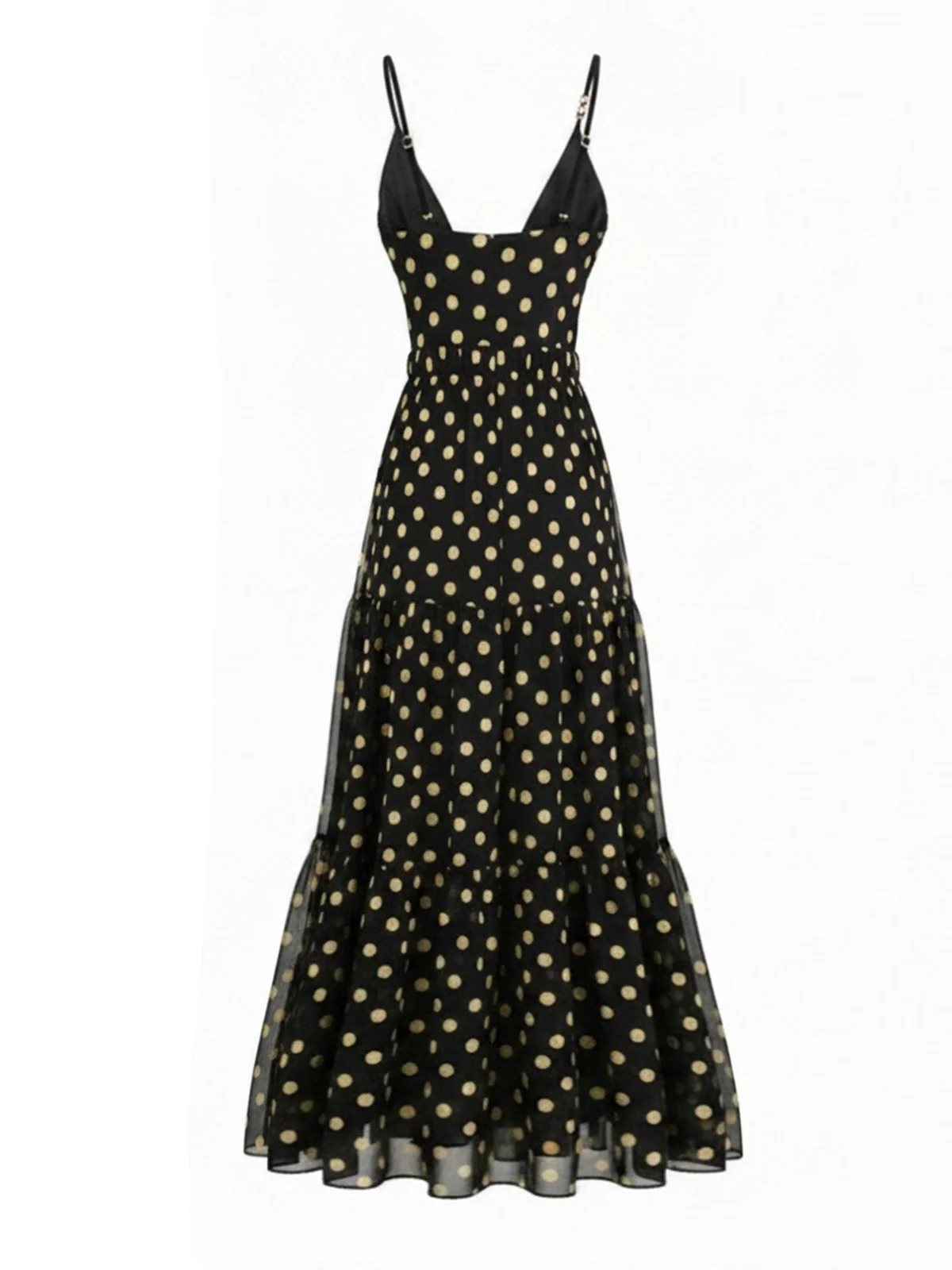 Maillot de bain noir pois et jupe paréo assortie années 80 - Image 3