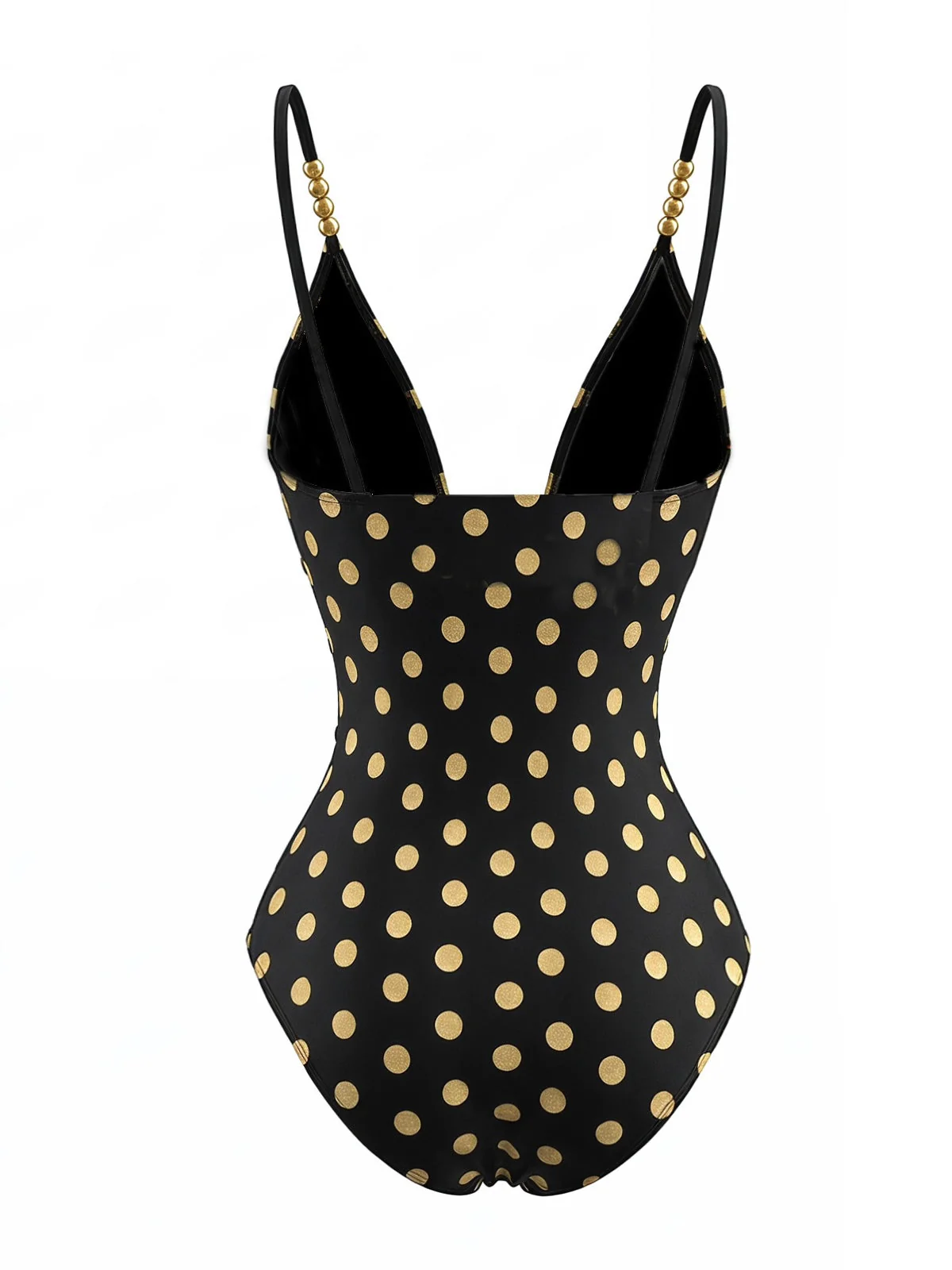 Maillot de bain noir pois et jupe paréo assortie années 80 - Image 5