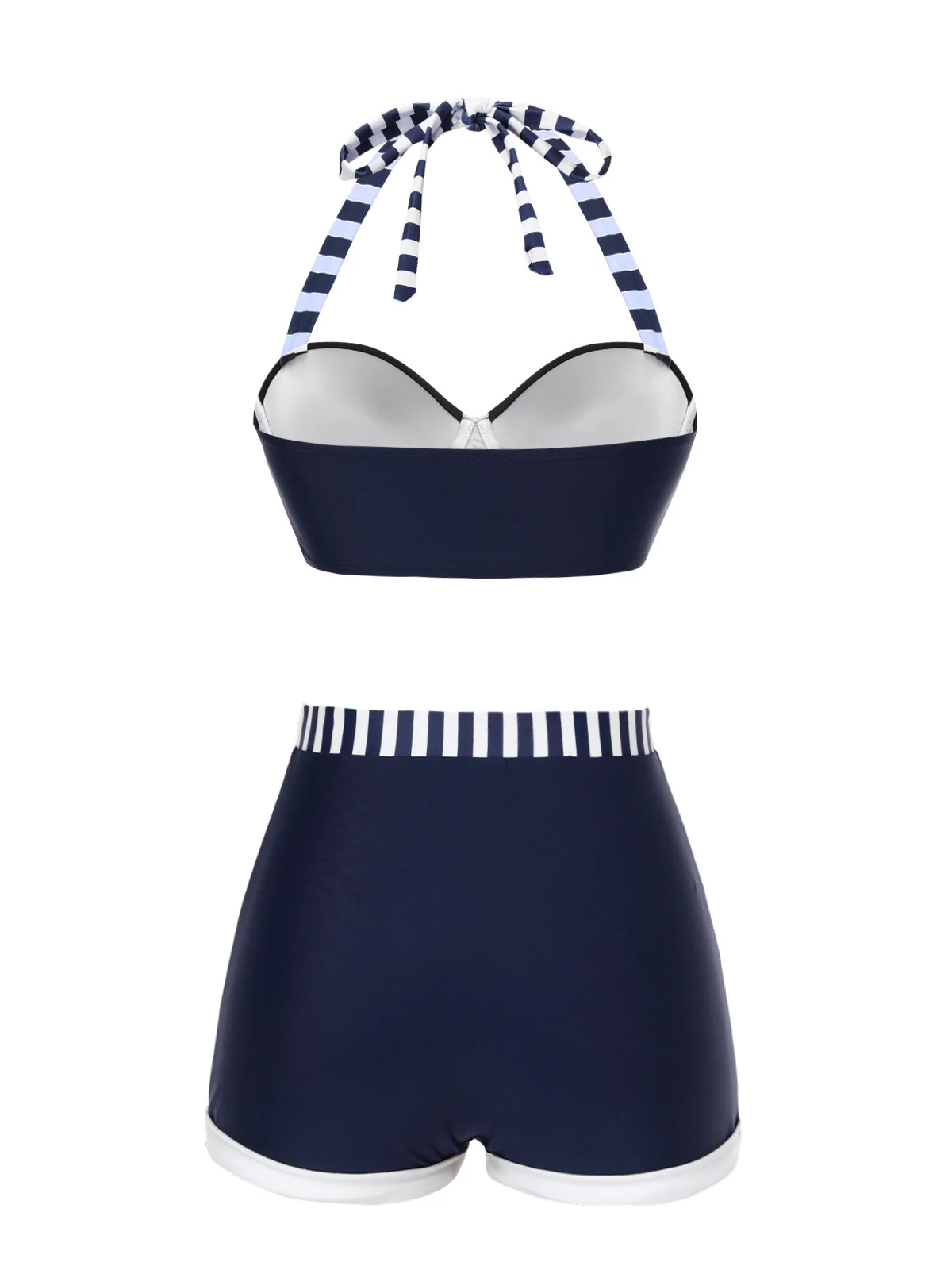 Maillot de bain patchwork bleu style marine années 1940 - Image 5