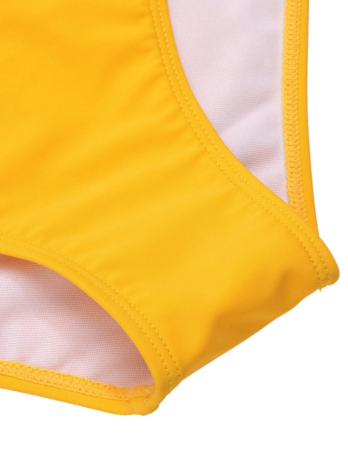 Maillot de bain patchwork rayé jaune années 1950 - Image 7