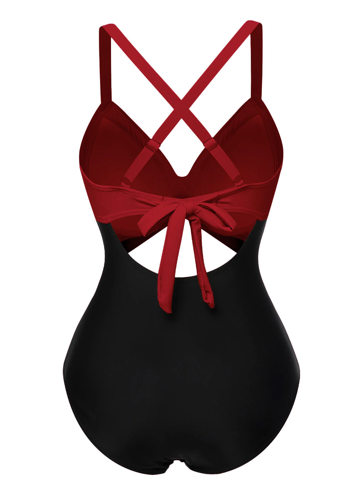 Maillot de bain patchwork taille creuse vert et noir des années 1940 - Image 4