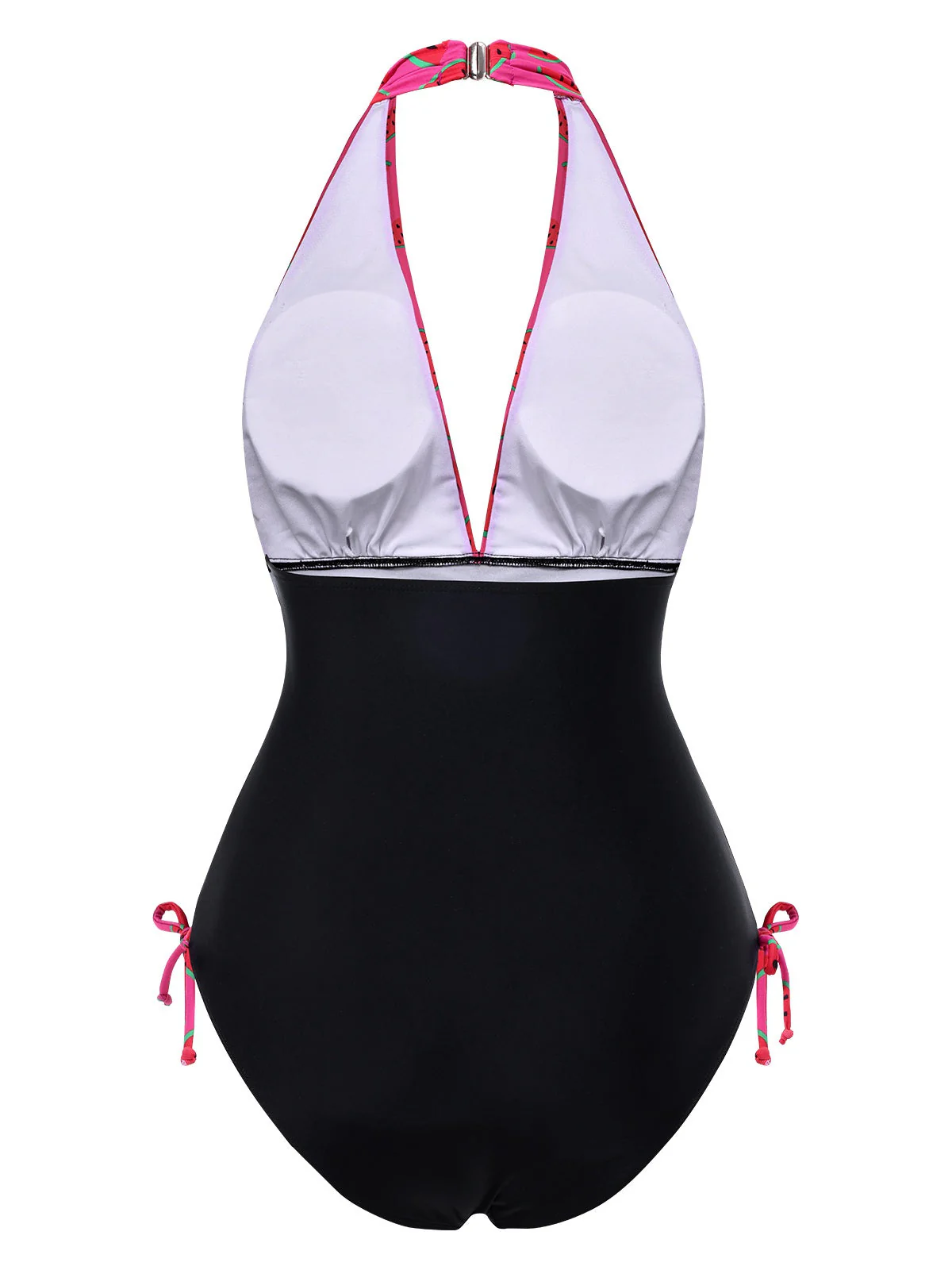 Maillot de Bain Rose Pastèque Licou col V profond années 1960 - Image 4