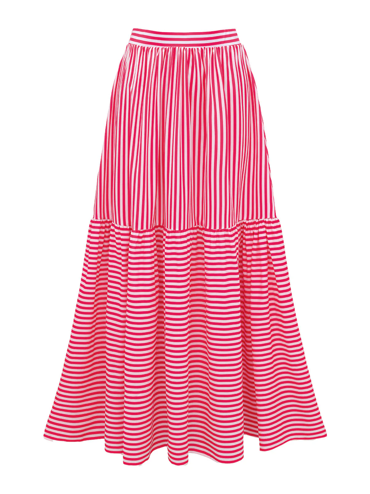 Maillot De Bain Rose Rayé Sans Bretelles Avec Paréo Années 40 - Image 4