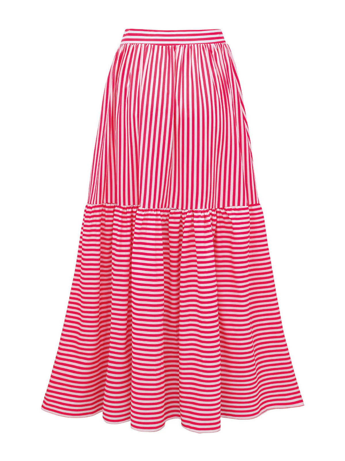 Maillot De Bain Rose Rayé Sans Bretelles Avec Paréo Années 40 - Image 5