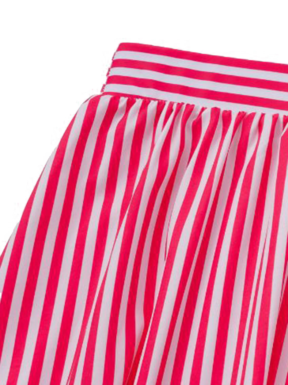 Maillot De Bain Rose Rayé Sans Bretelles Avec Paréo Années 40 - Image 8