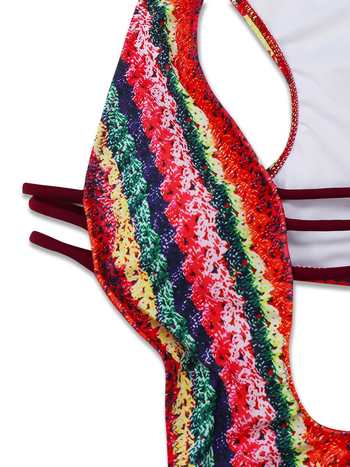 Maillot de bain rouge à bretelles découpes en forme toile d'araignée années 1960 - Image 6