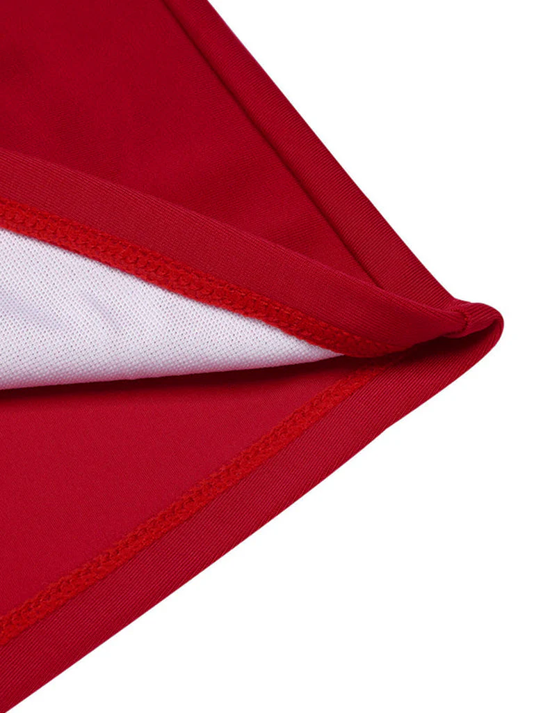 Maillot de bain rouge à bretelles à carreaux fraises des années 1950 - Image 3