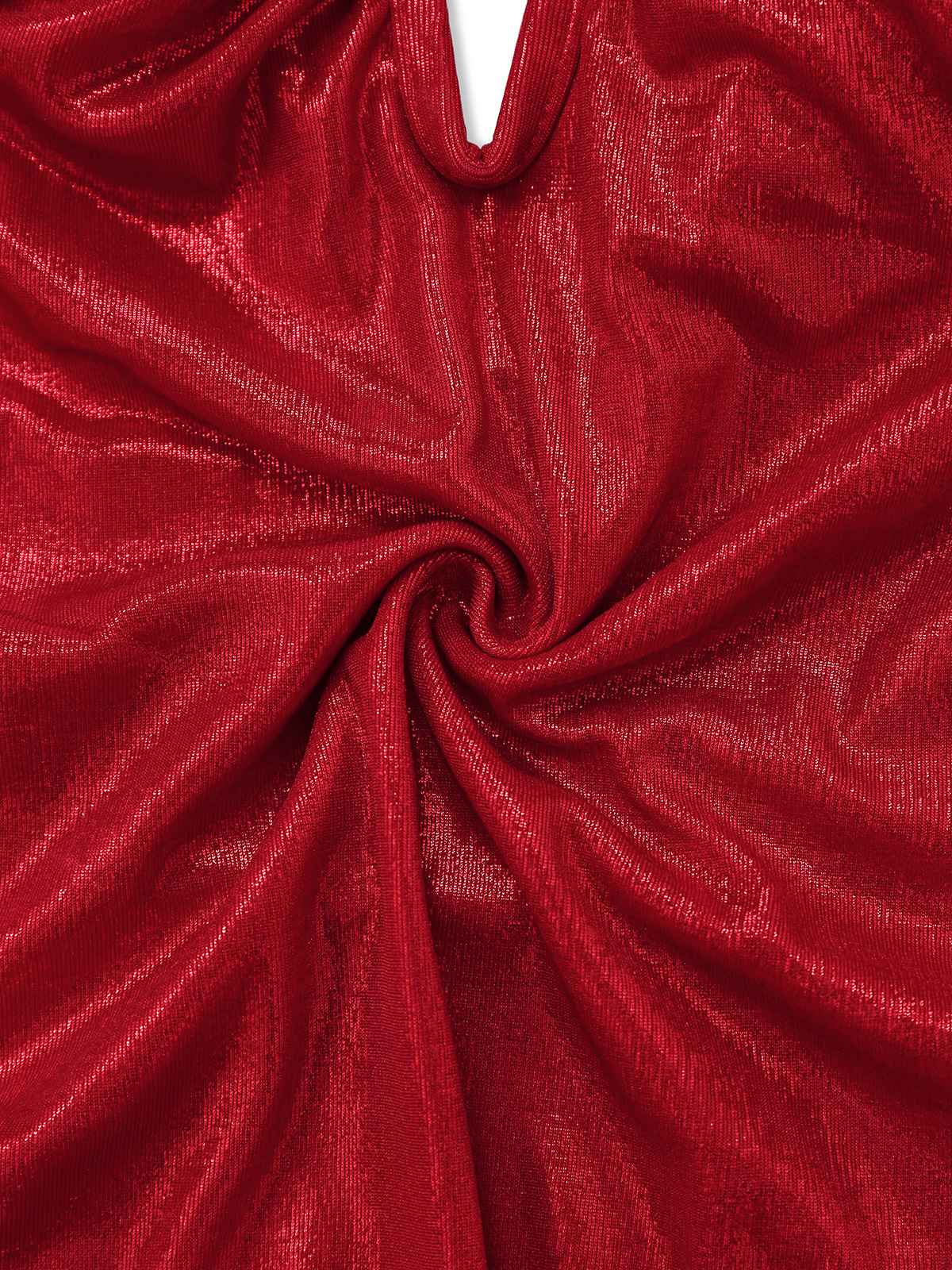 Maillot de bain rouge col V profond fleuriel 3D pailleté années 1960 - Image 4