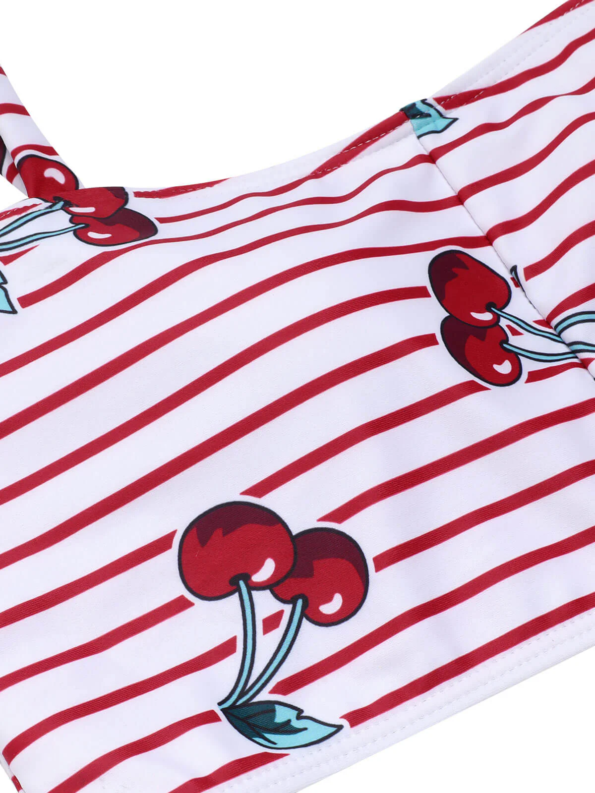 Maillot de bain rouge à rayures cerises des années 1950 - Image 5