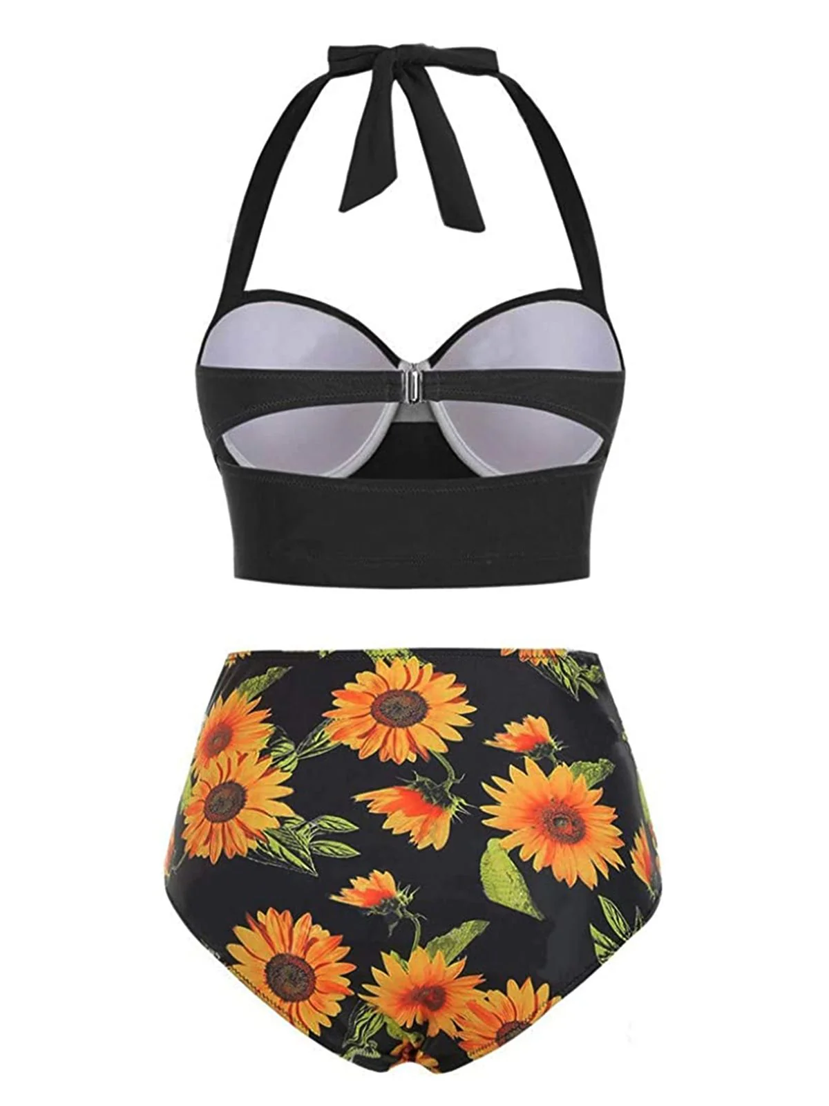 Maillot de Bain Tournesols à Col Licou - Image 2