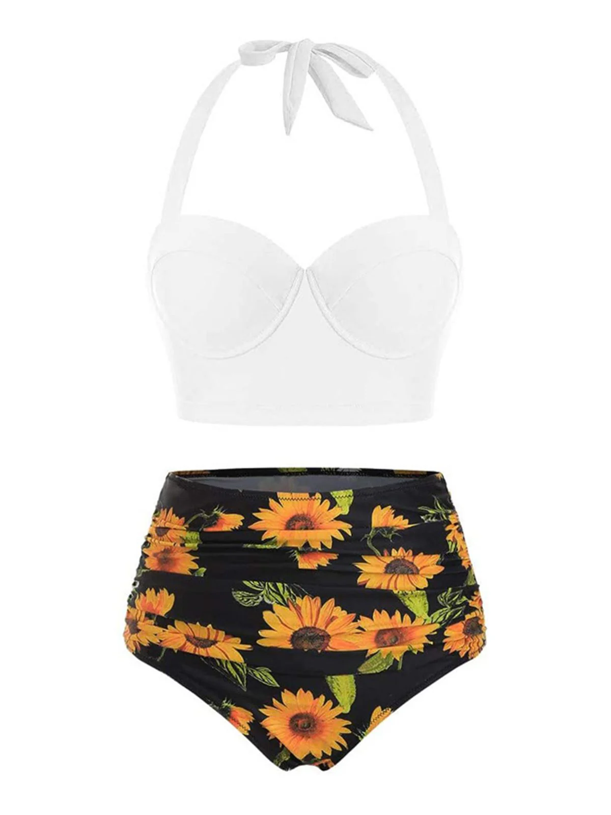 Maillot de Bain Tournesols à Col Licou - Image 5