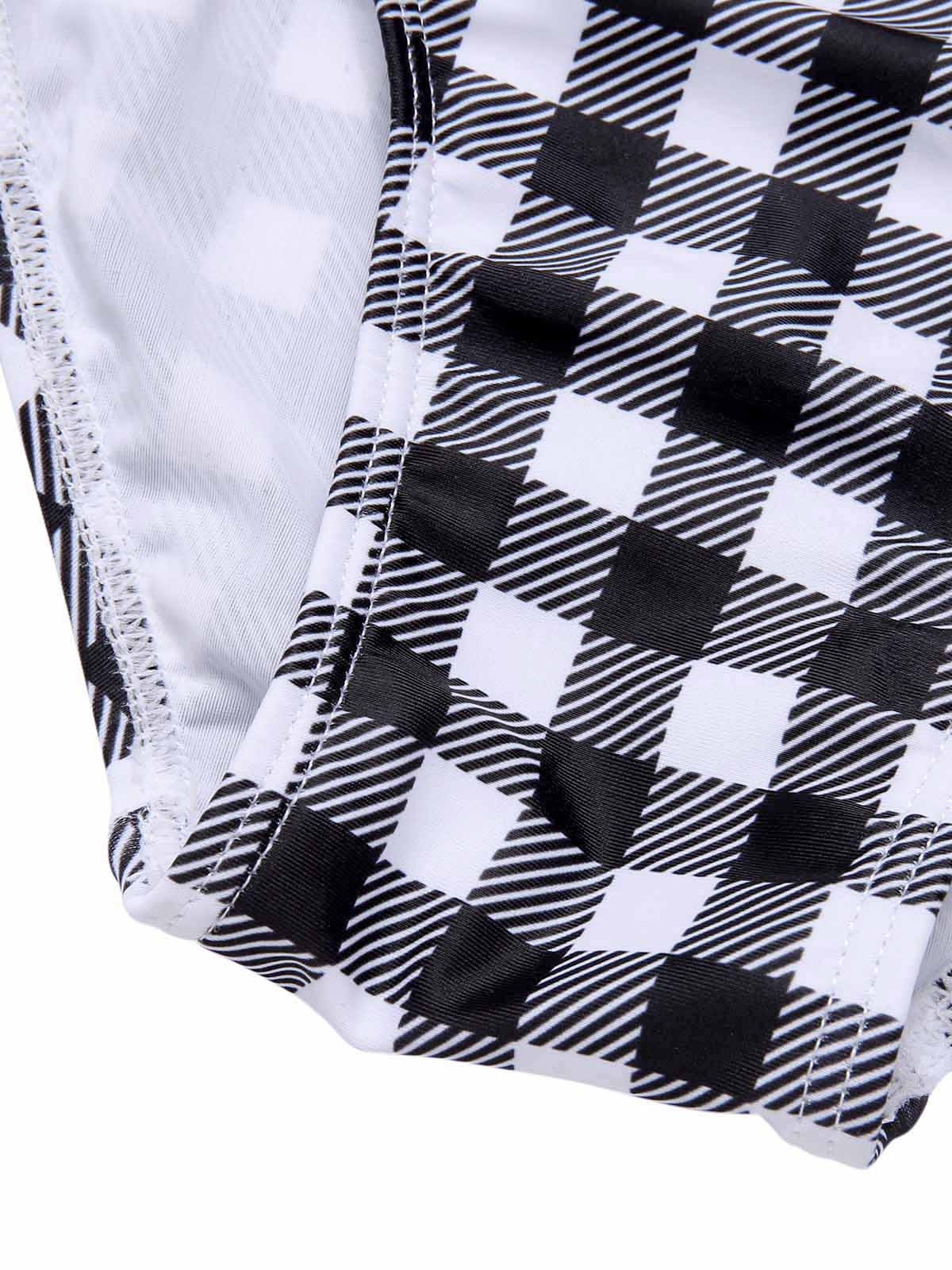 Maillot de bain une pièce à carreaux noir et blanc des années 1950 - Image 7