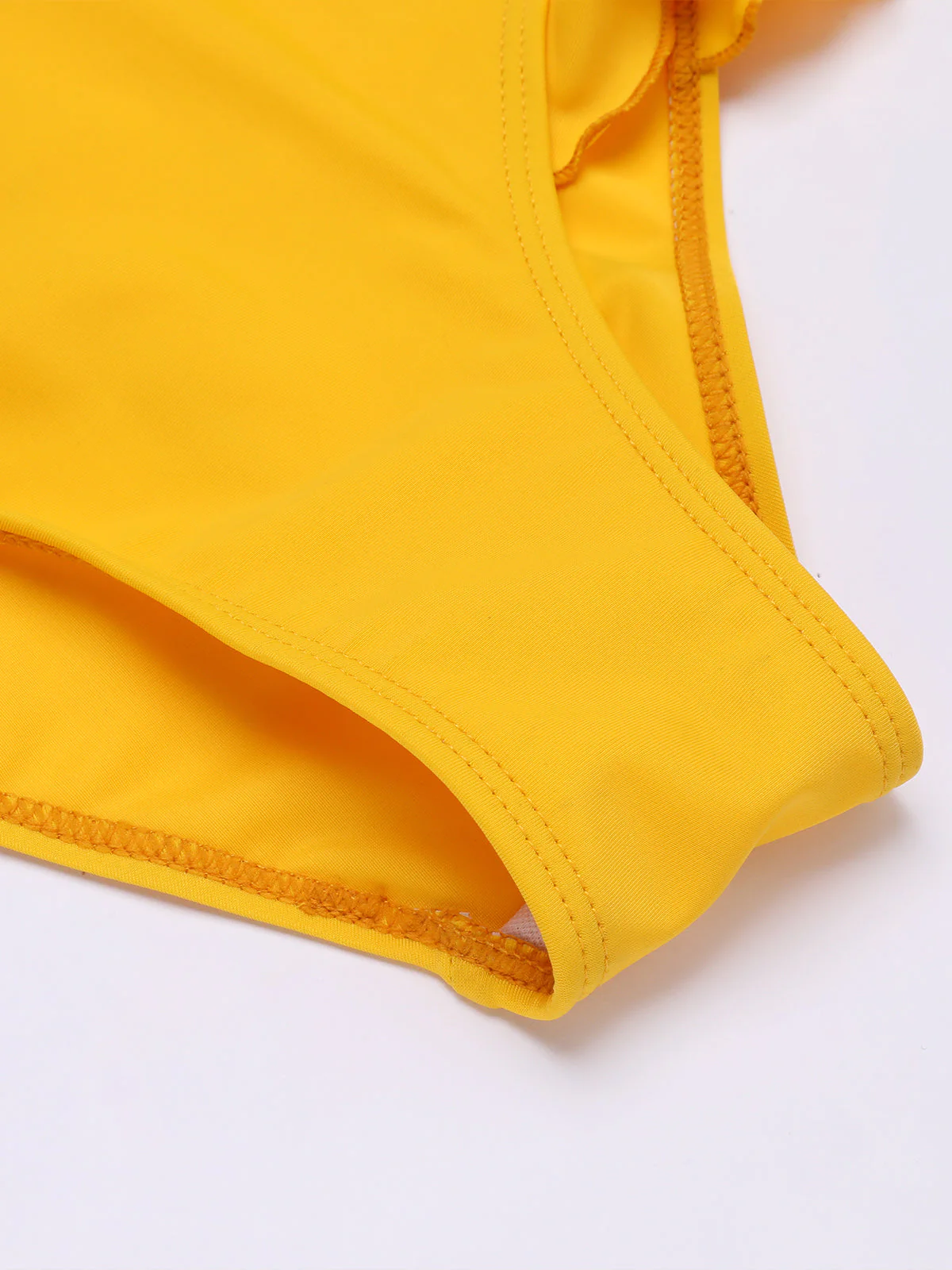 Maillot de Bain Une Pièce Col Plongeant Jaune - Image 6