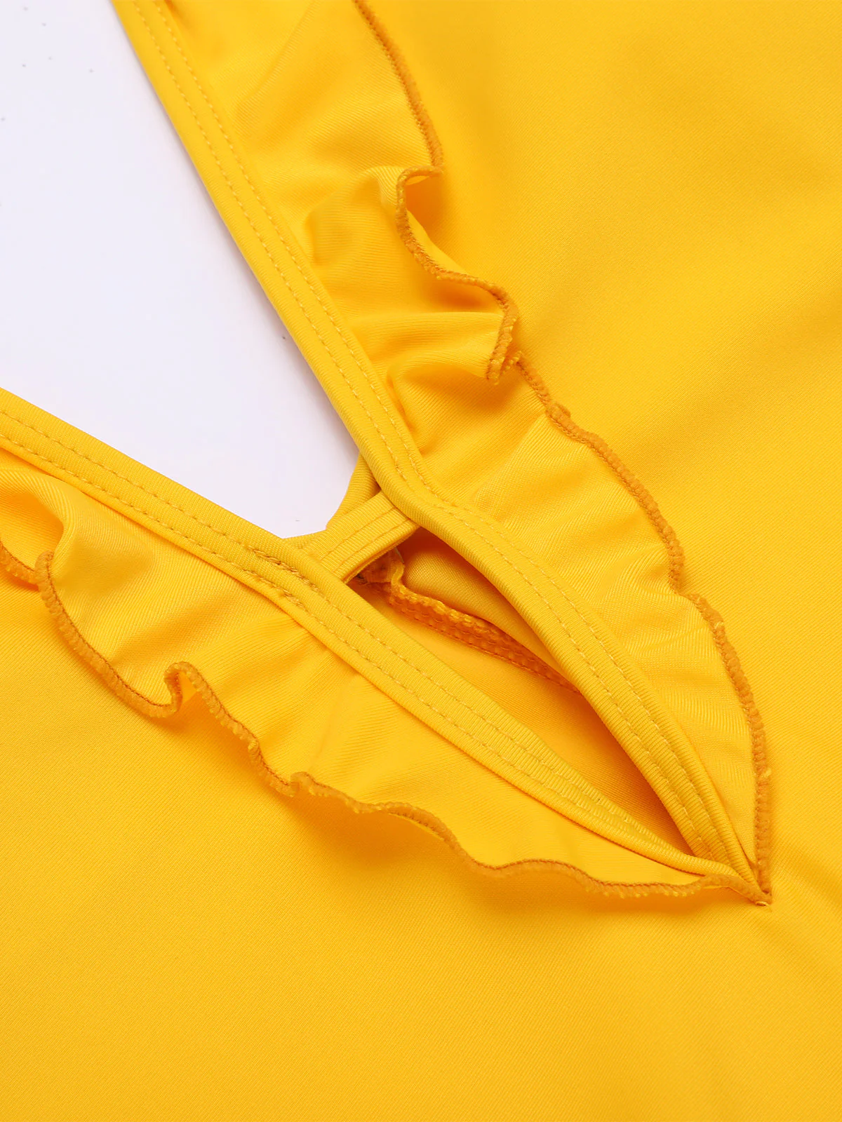 Maillot de Bain Une Pièce Col Plongeant Jaune - Image 7