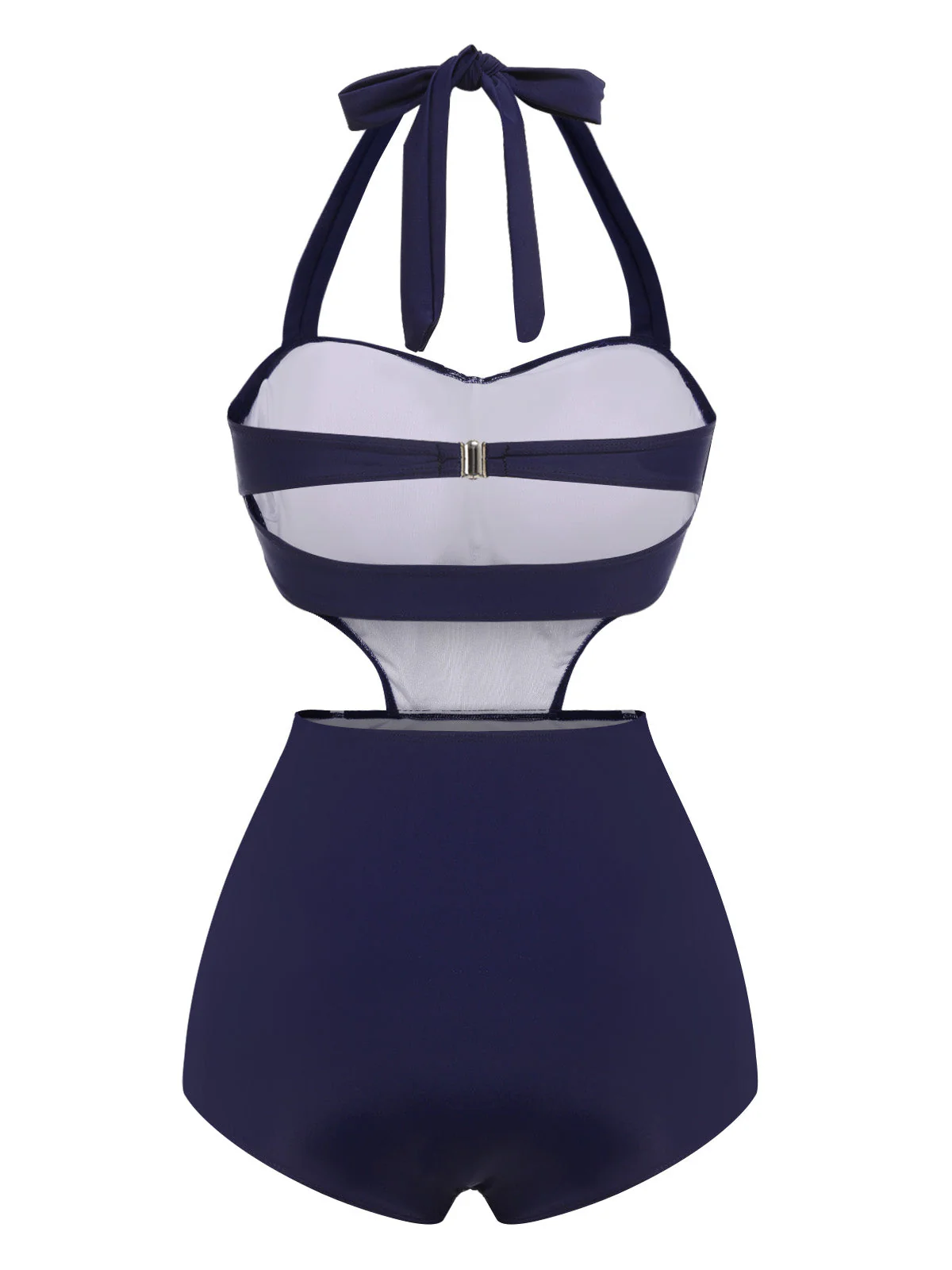 Maillot de bain une pièce dos nu années 30 bleu marine - Image 4
