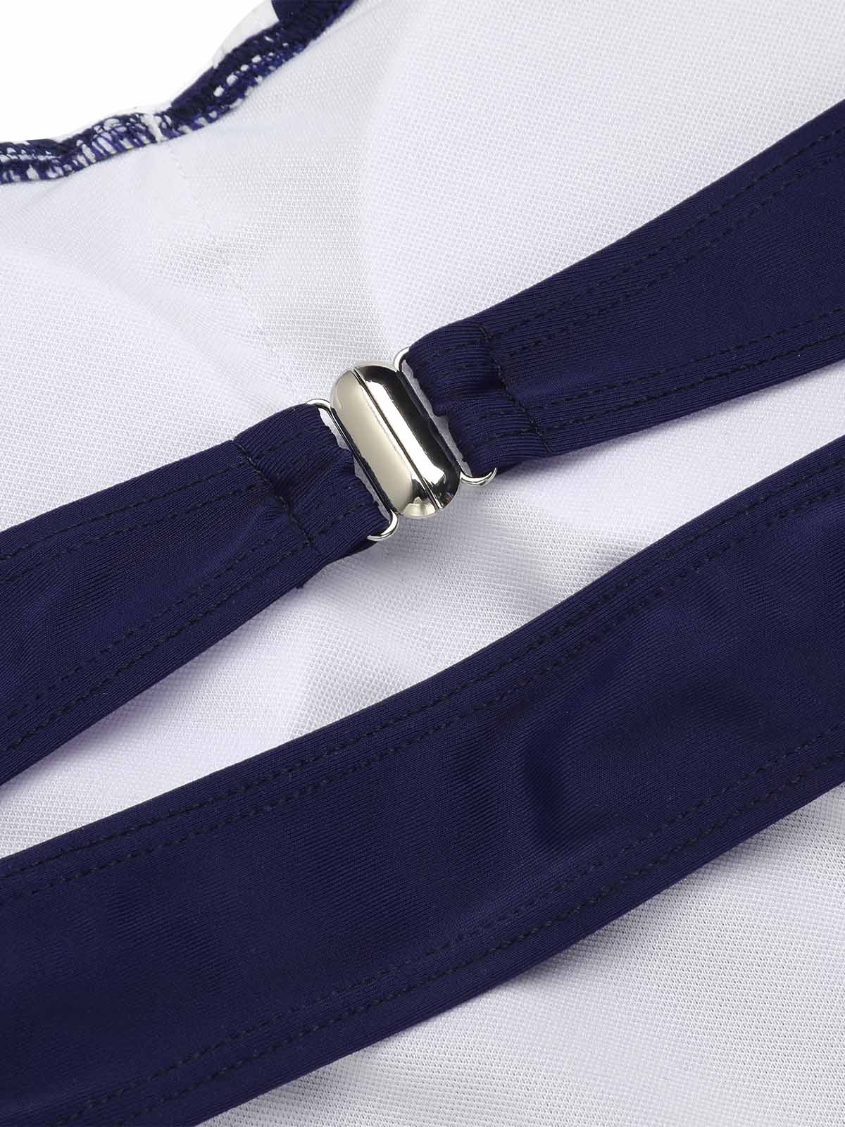 Maillot de bain une pièce dos nu années 30 bleu marine - Image 6