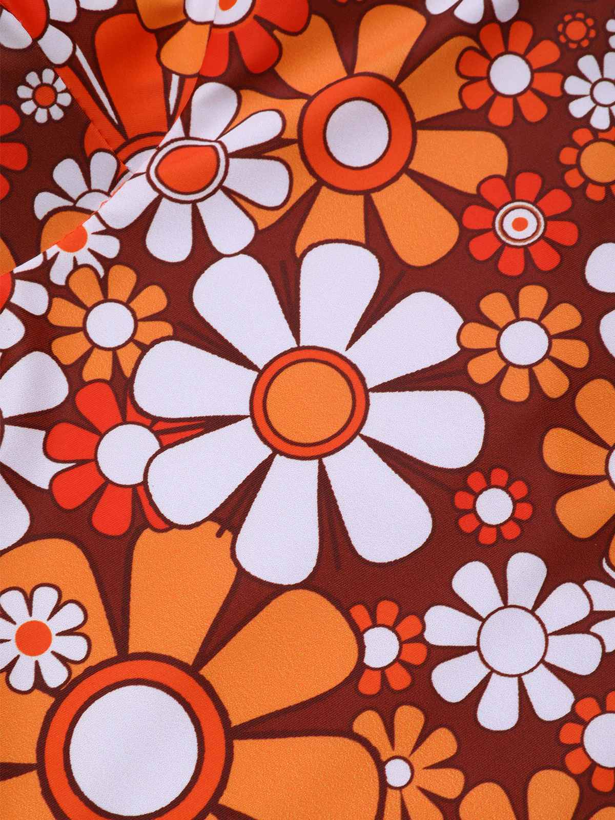 Maillot de bain une pièce marron à fleurie bohème années 1960 - Image 8