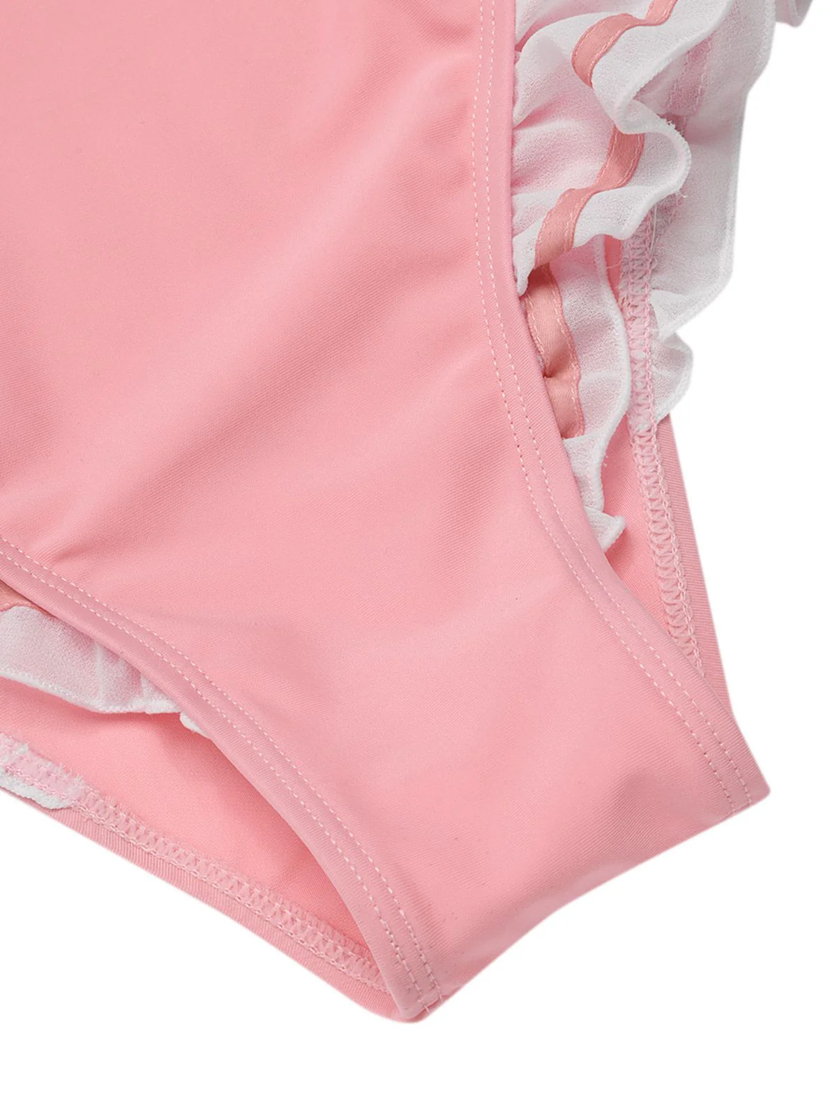 Maillot de bain une pièce rose à revers nœud papillon des années 1950 - Image 7