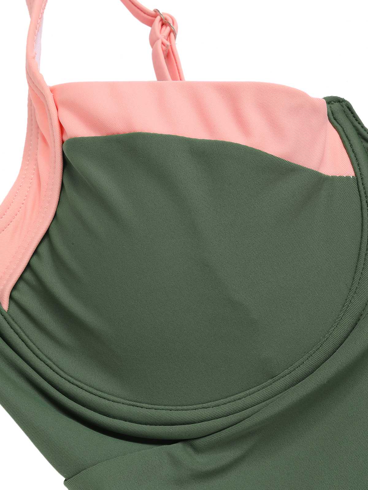 Maillot de bain une pièce à bretelles colorblock des années 1980 - Image 3